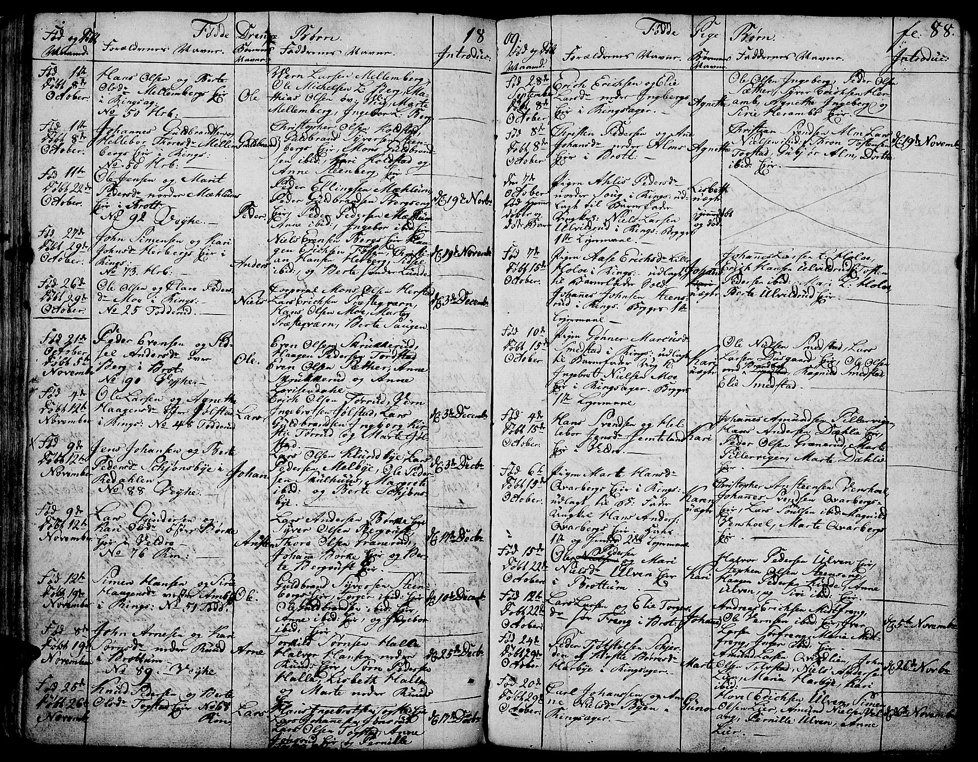 Ringsaker prestekontor, AV/SAH-PREST-014/K/Ka/L0004: Parish register (official) no. 4, 1799-1814, p. 88