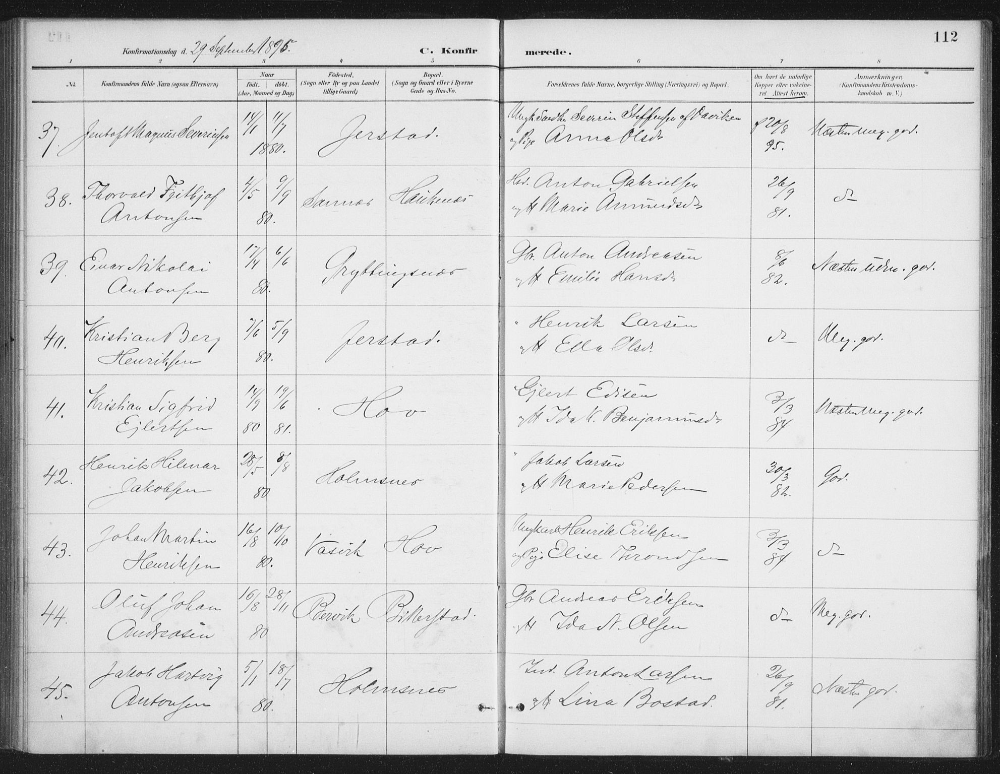 Ministerialprotokoller, klokkerbøker og fødselsregistre - Nordland, SAT/A-1459/888/L1245: Parish register (official) no. 888A11, 1888-1900, p. 112