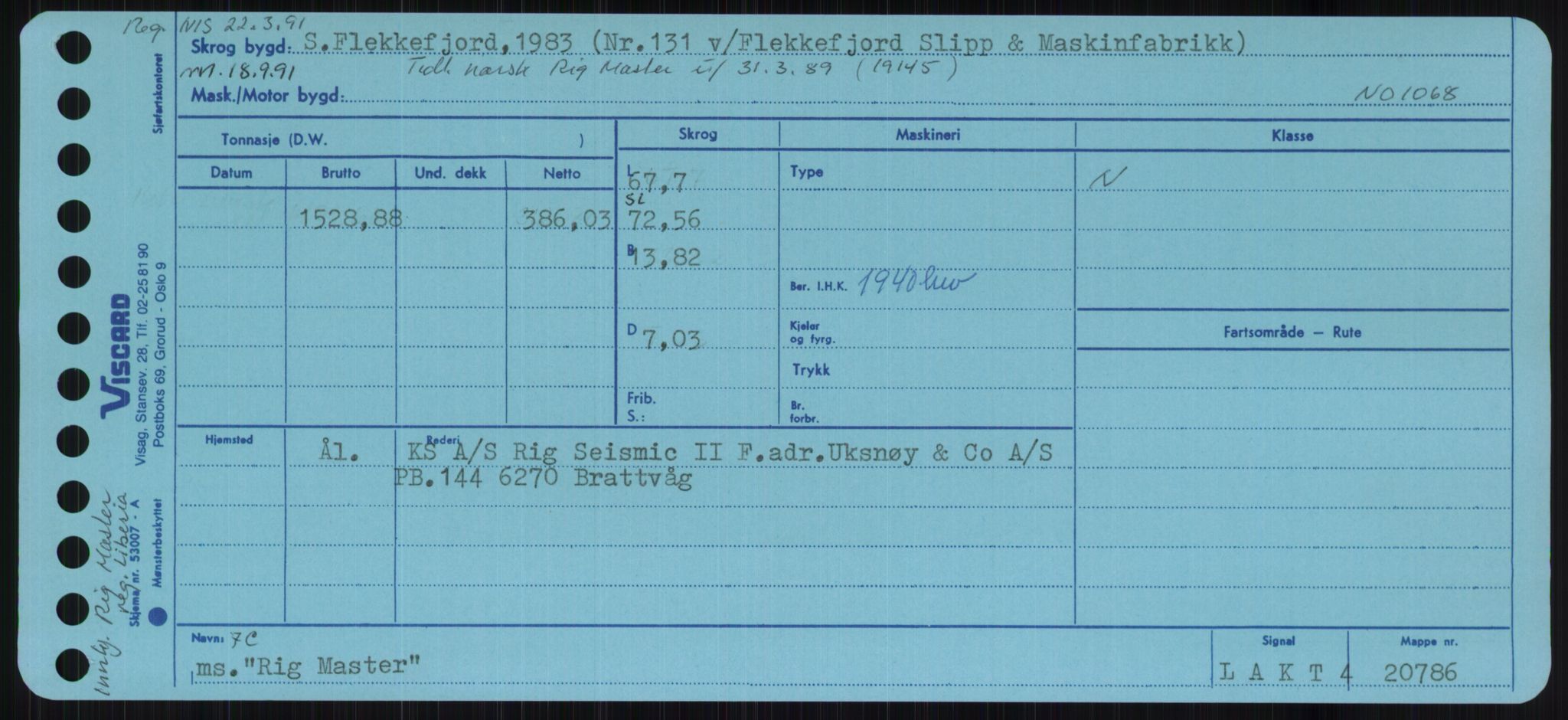 Sjøfartsdirektoratet med forløpere, Skipsmålingen, RA/S-1627/H/Ha/L0004/0002: Fartøy, Mas-R / Fartøy, Odin-R, p. 677