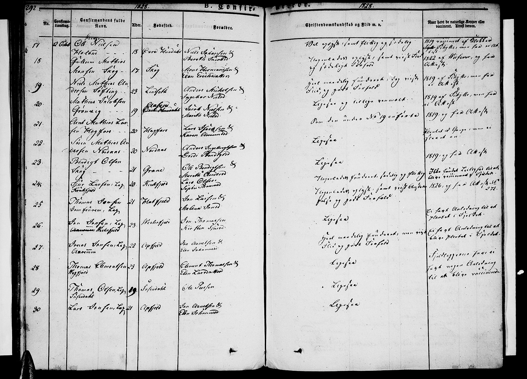 Ministerialprotokoller, klokkerbøker og fødselsregistre - Nordland, AV/SAT-A-1459/820/L0289: Parish register (official) no. 820A10, 1826-1845, p. 292