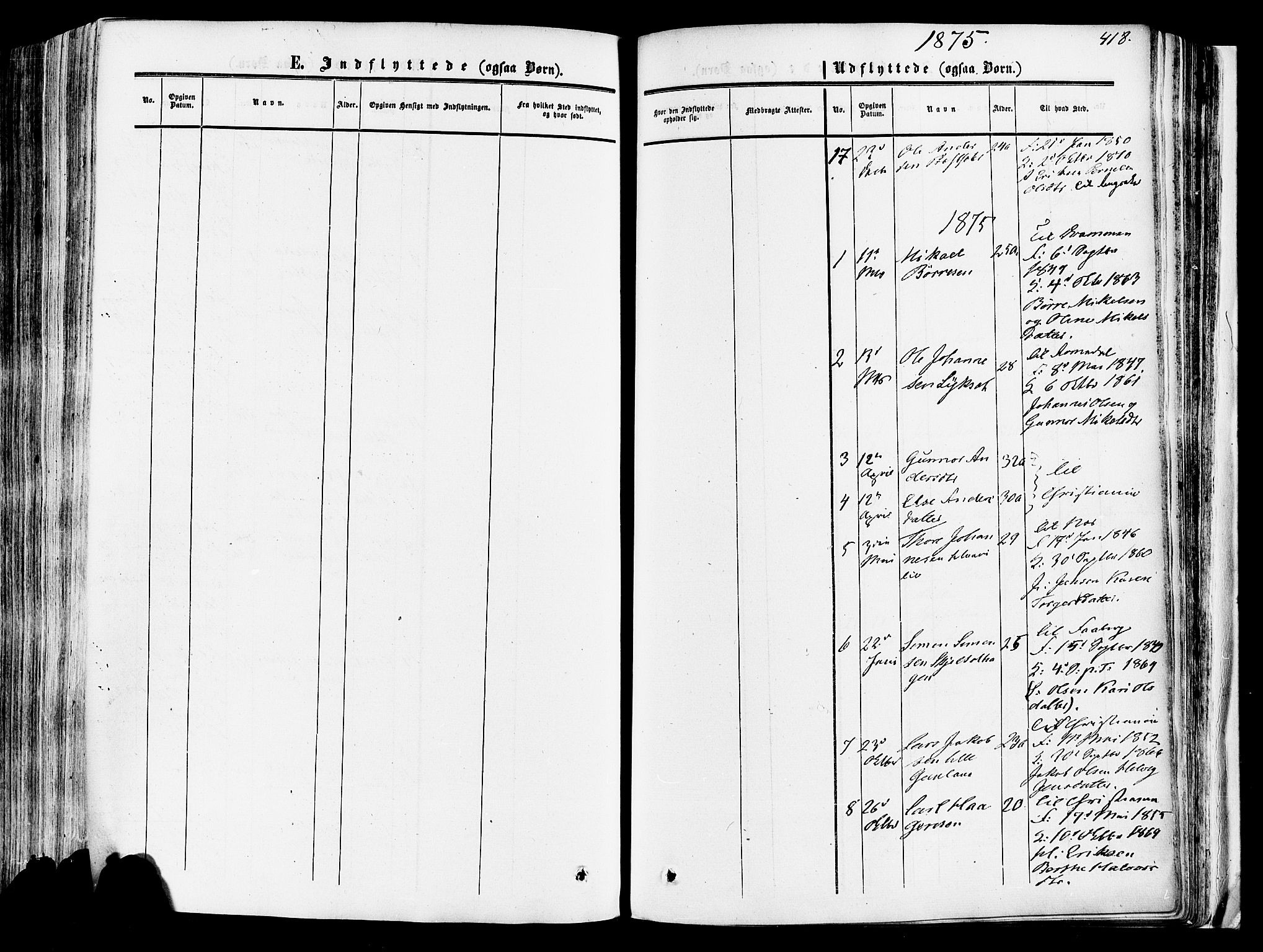 Vang prestekontor, Hedmark, SAH/PREST-008/H/Ha/Haa/L0013: Parish register (official) no. 13, 1855-1879, p. 418