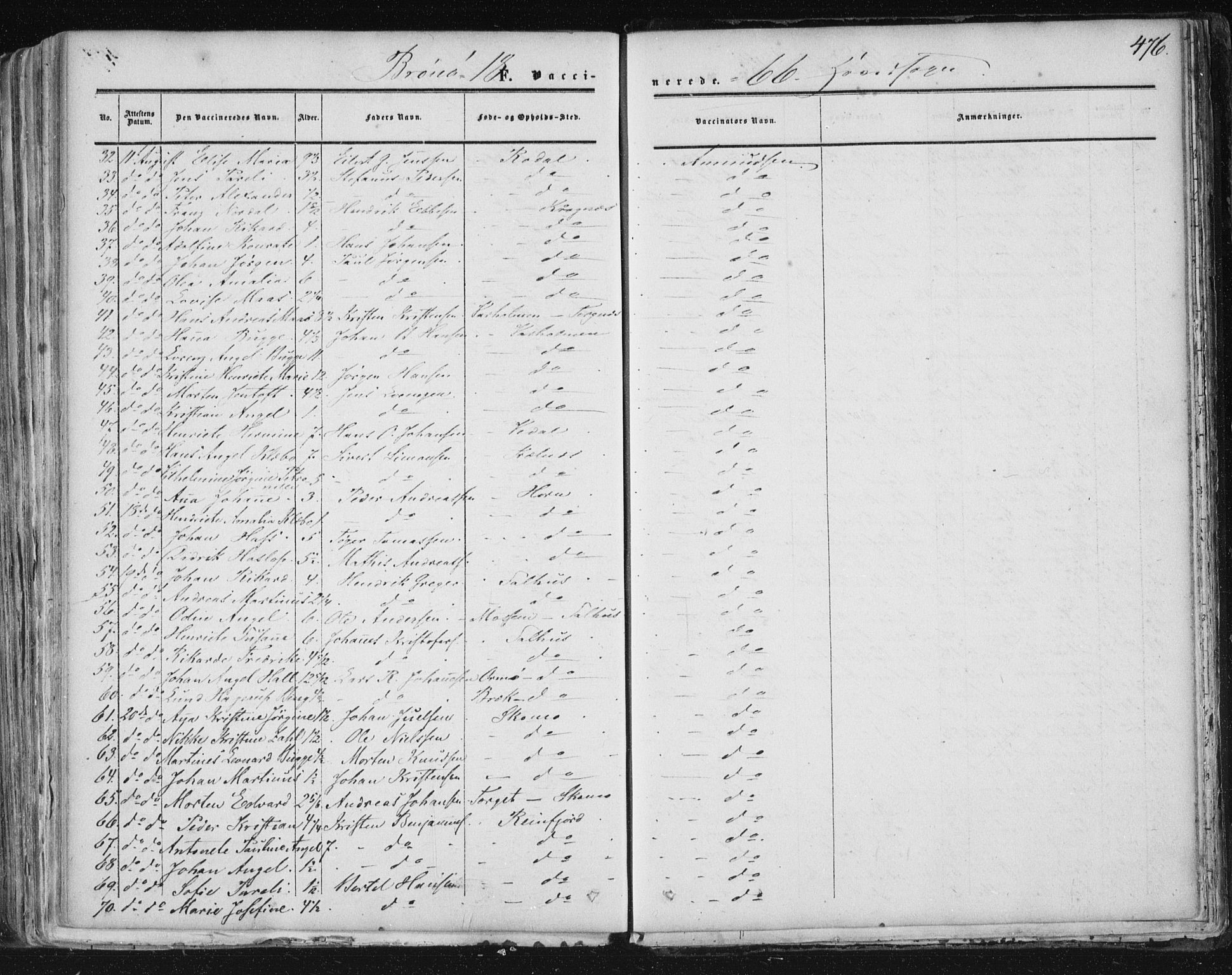 Ministerialprotokoller, klokkerbøker og fødselsregistre - Nordland, SAT/A-1459/813/L0198: Parish register (official) no. 813A08, 1834-1874, p. 476
