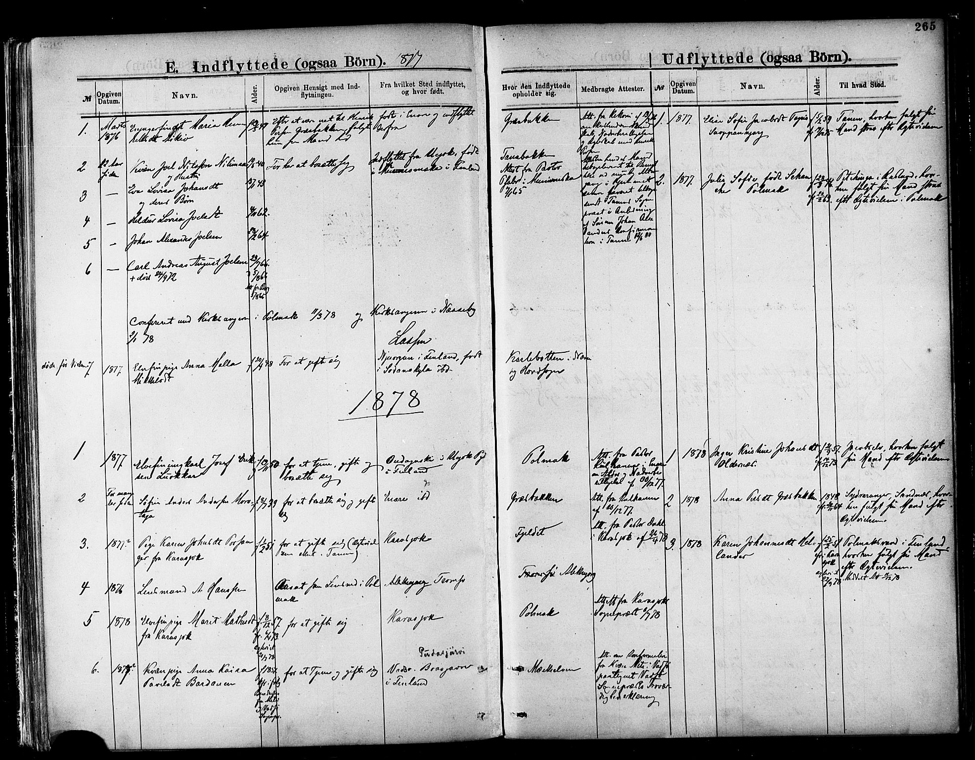 Nesseby sokneprestkontor, SATØ/S-1330/H/Ha/L0004kirke: Parish register (official) no. 4, 1877-1884, p. 265