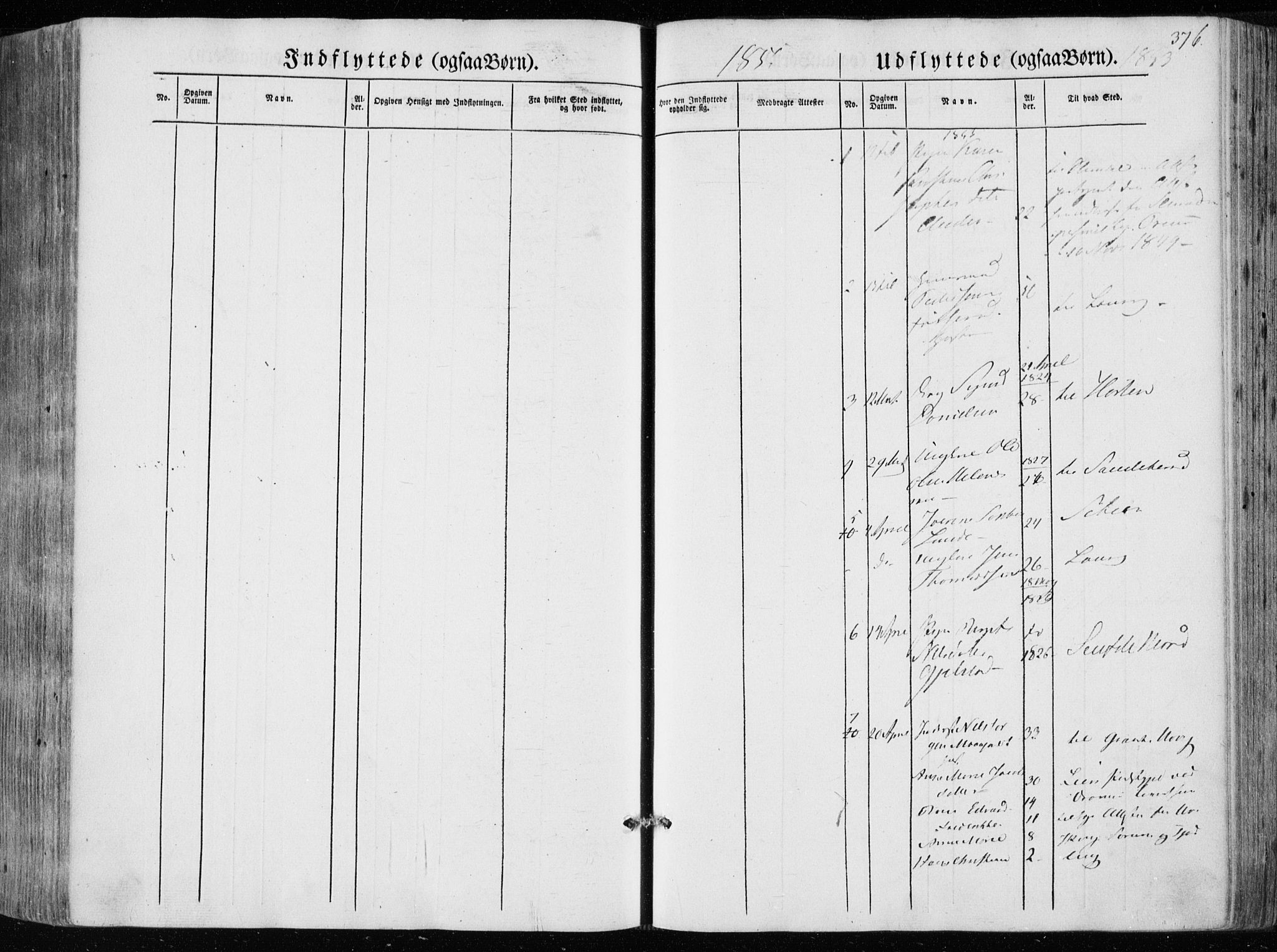 Hedrum kirkebøker, AV/SAKO-A-344/F/Fa/L0006: Parish register (official) no. I 6, 1849-1857, p. 376