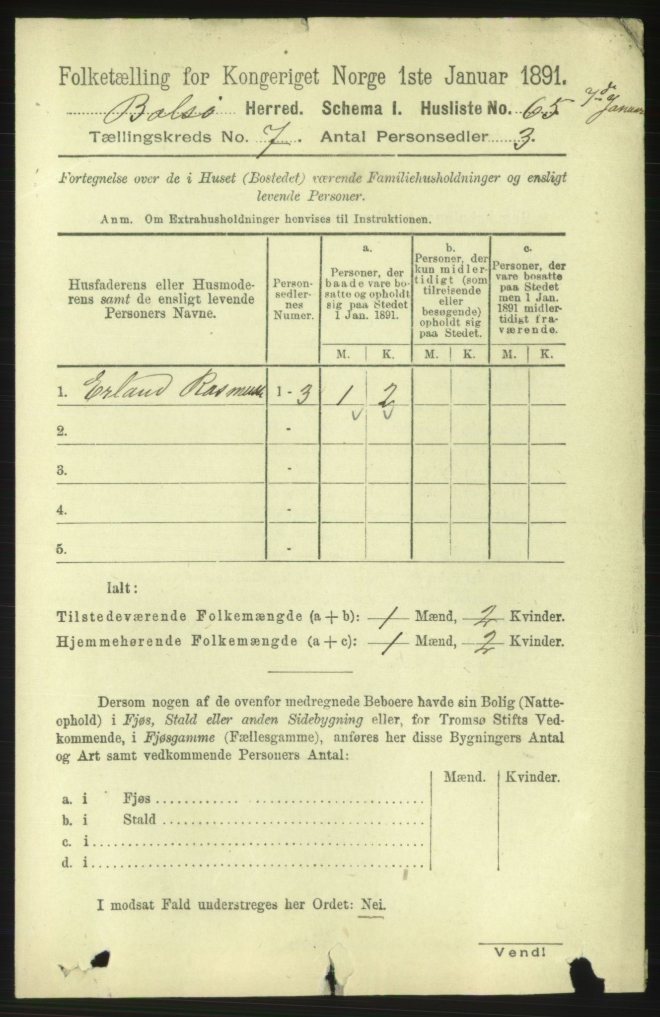 RA, 1891 census for 1544 Bolsøy, 1891, p. 4188