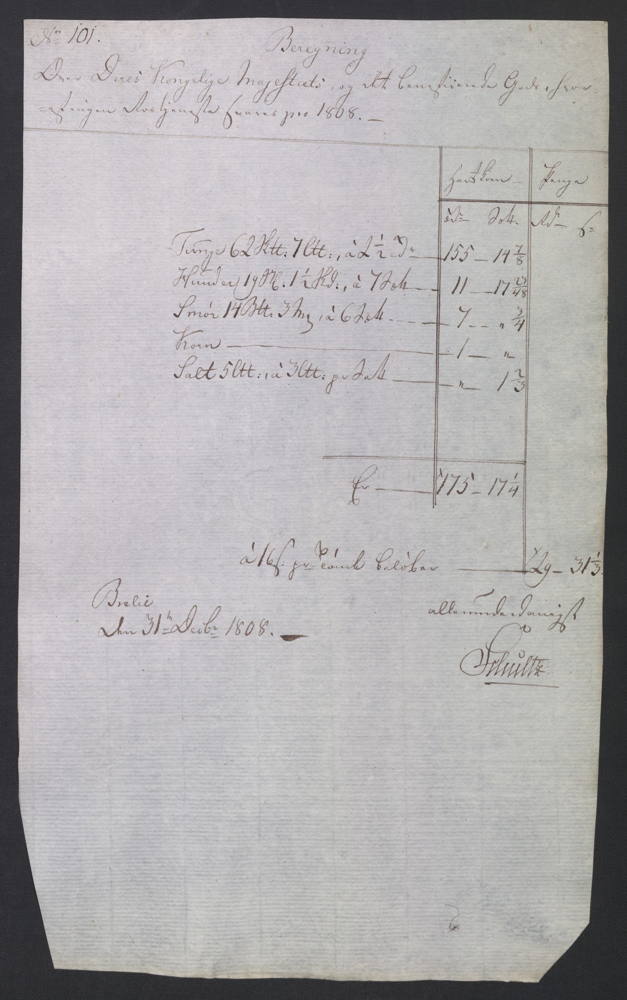 Rentekammeret inntil 1814, Reviderte regnskaper, Fogderegnskap, AV/RA-EA-4092/R19/L1396: Fogderegnskap Toten, Hadeland og Vardal, 1808, p. 430