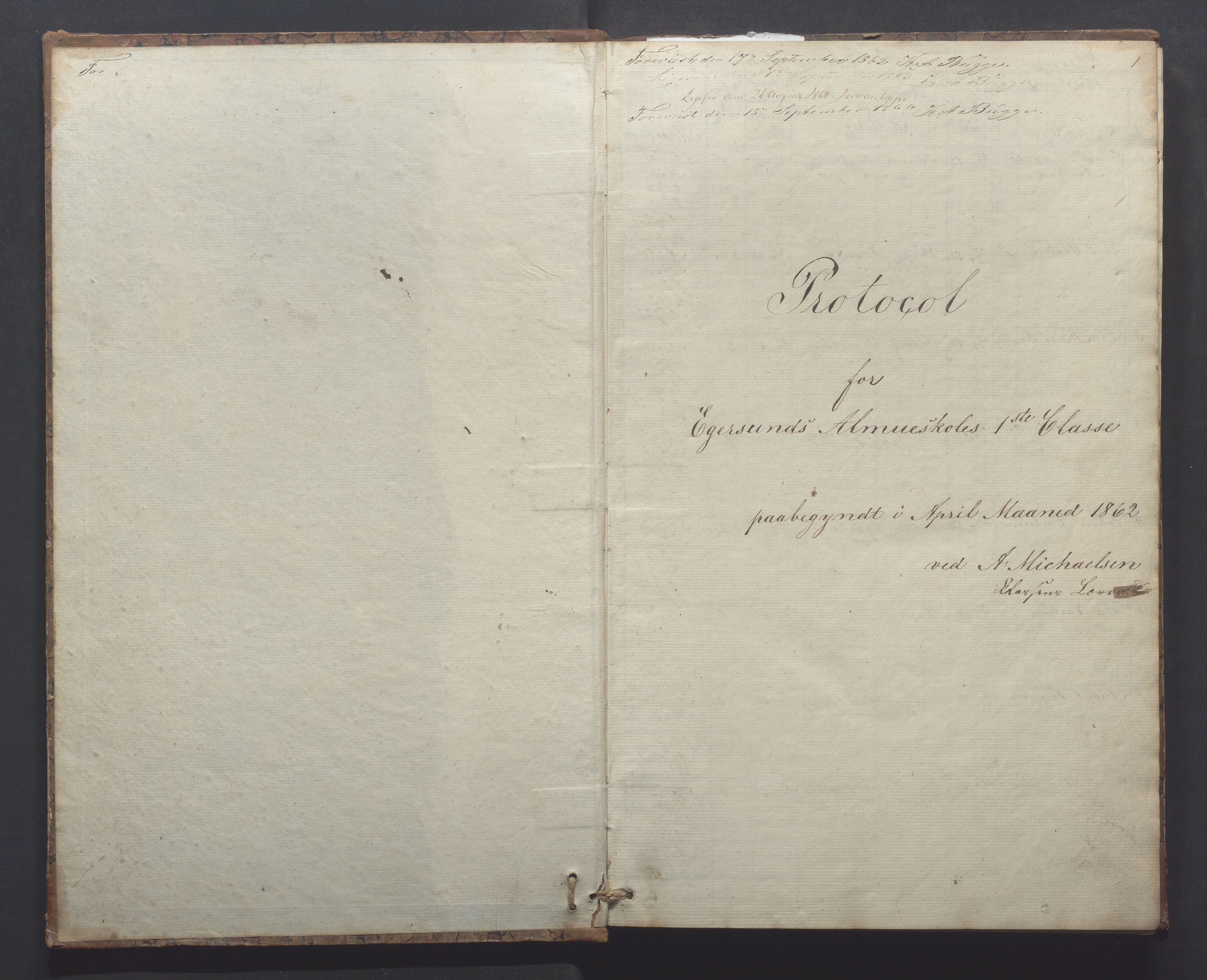 Egersund kommune (Ladested) - Egersund almueskole/folkeskole, IKAR/K-100521/H/L0010: Skoleprotokoll - Almueskolen, 1. klasse, 1862-1867