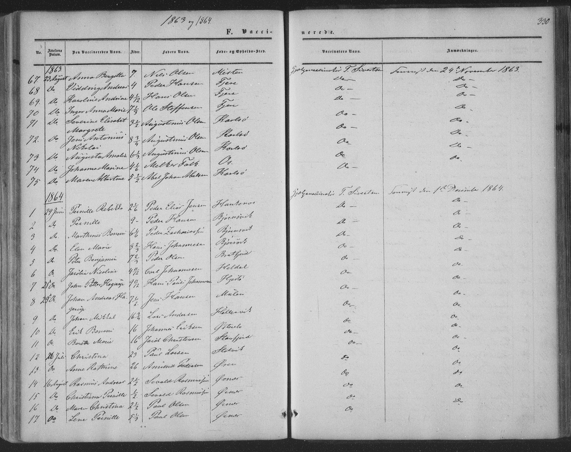 Ministerialprotokoller, klokkerbøker og fødselsregistre - Nordland, AV/SAT-A-1459/853/L0770: Parish register (official) no. 853A09, 1857-1870, p. 330