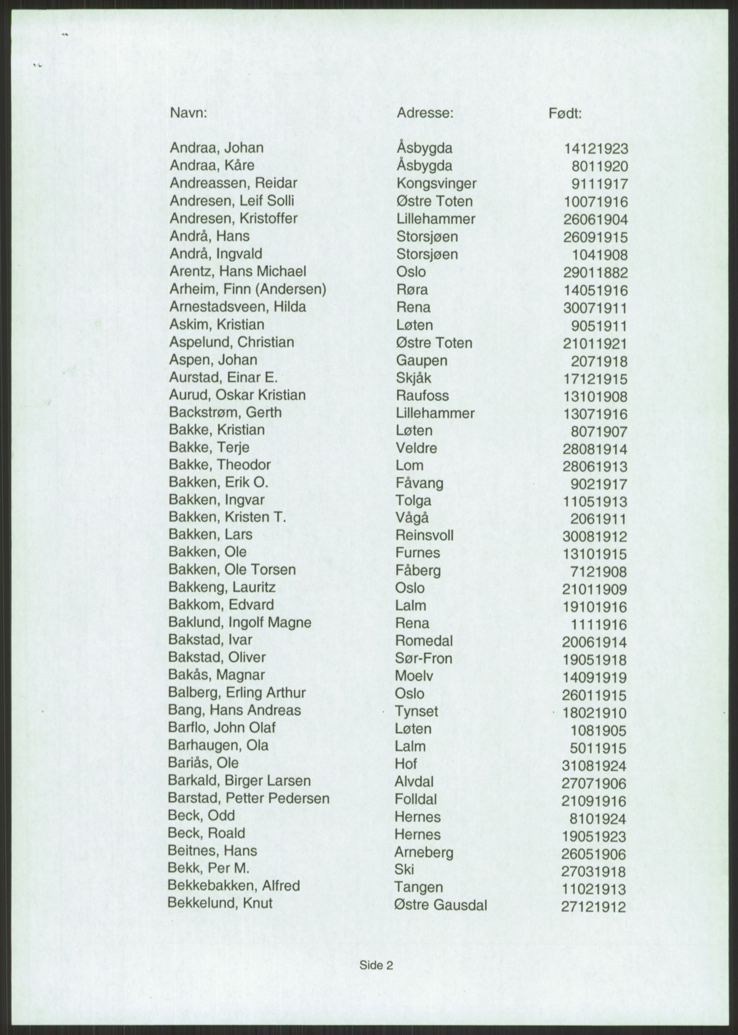 Forsvaret, Oppland regiment, AV/RA-RAFA-5077/D/L0139: 940 A-B-C: Attestskjemaer/skriv for tildeling av deltagermedaljen Odden, Asbjørn - Åslund, Kristian Øivind., 1940-1945