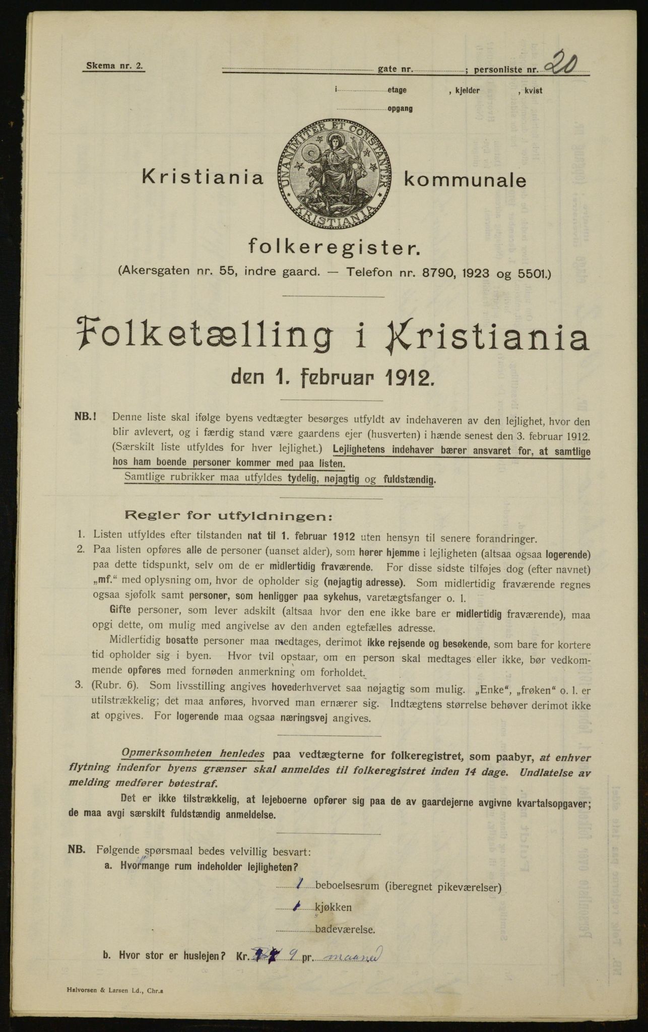 OBA, Municipal Census 1912 for Kristiania, 1912, p. 60480