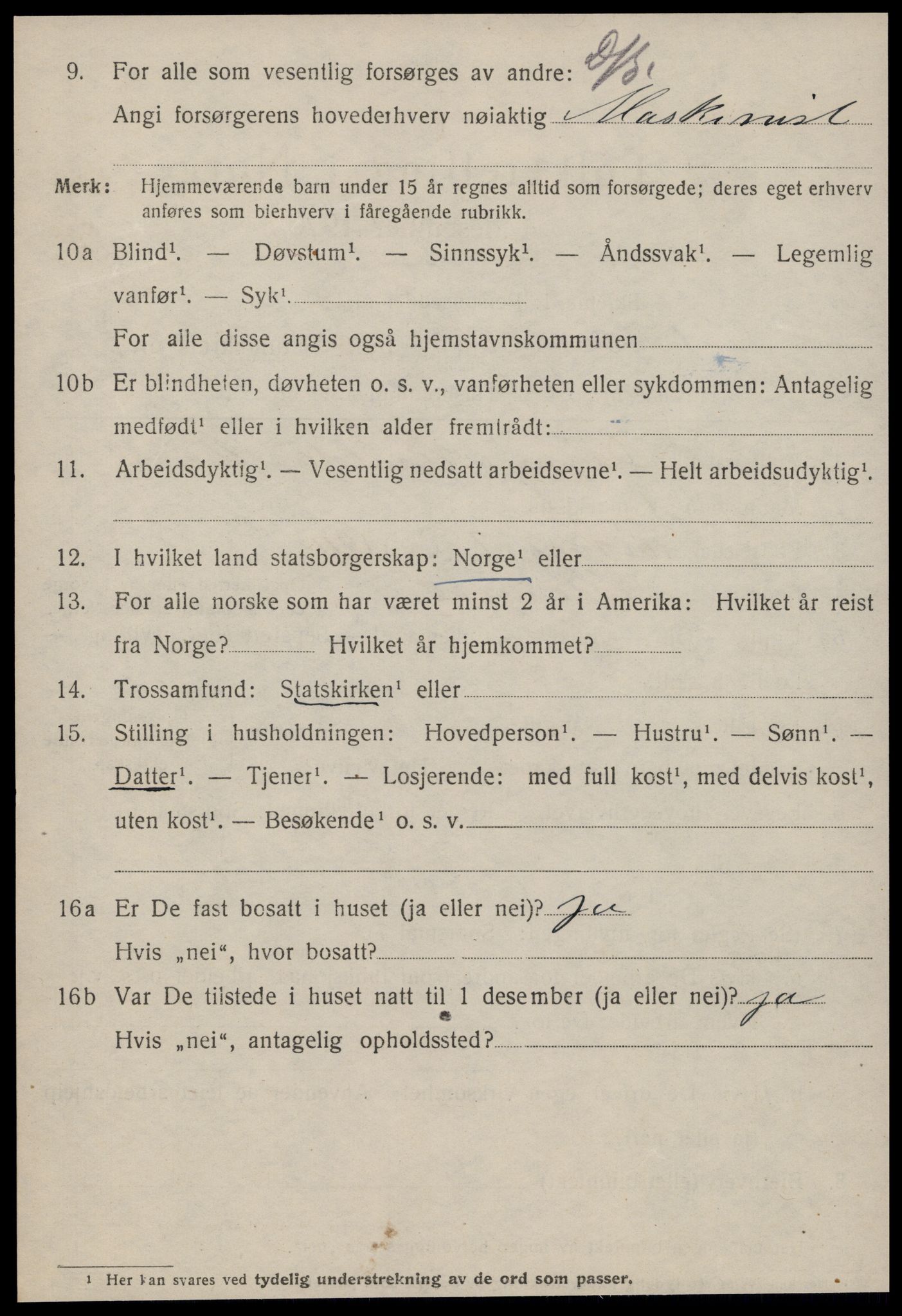 SAT, 1920 census for Ålesund, 1920, p. 24913