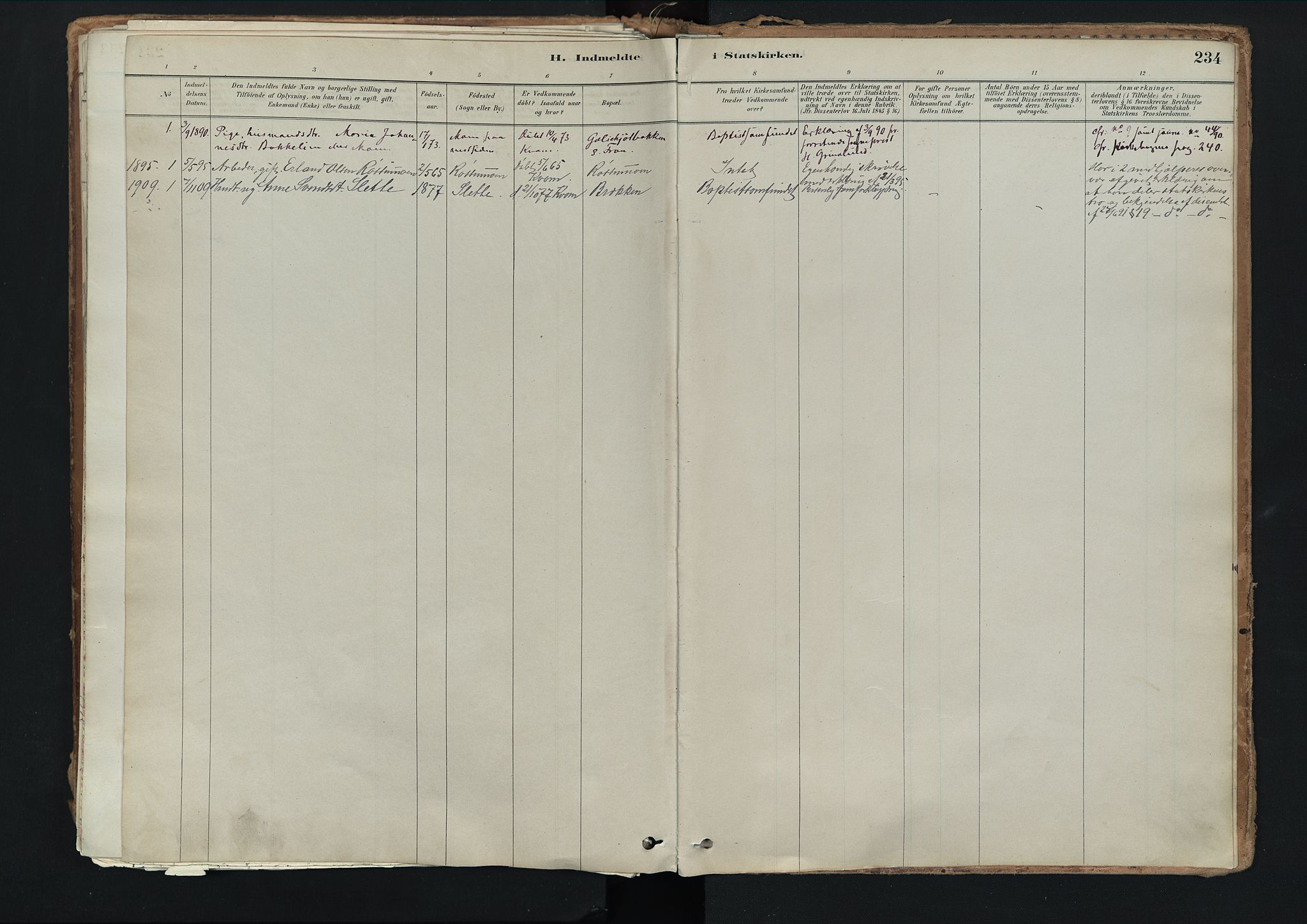 Nord-Fron prestekontor, SAH/PREST-080/H/Ha/Haa/L0003: Parish register (official) no. 3, 1884-1914, p. 234