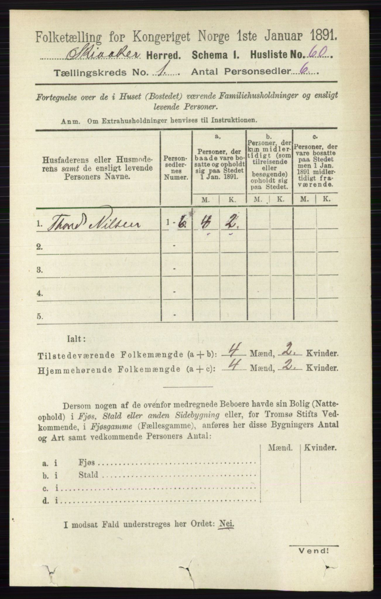 RA, 1891 census for 0513 Skjåk, 1891, p. 83