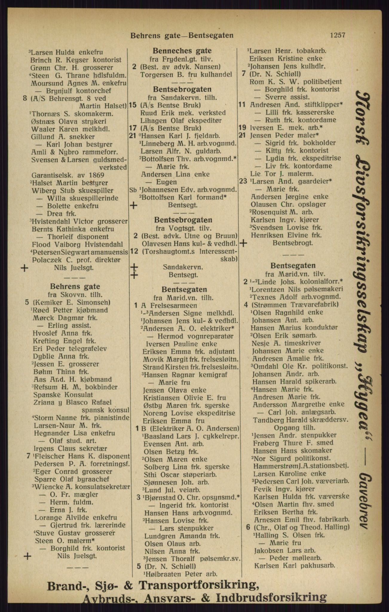 Kristiania/Oslo adressebok, PUBL/-, 1916, p. 1257