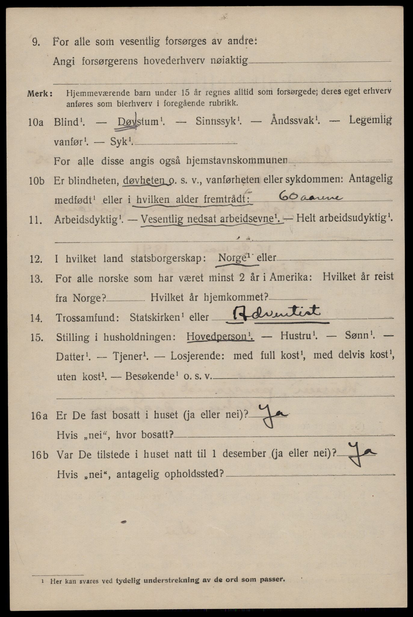 SAST, 1920 census for Stavanger, 1920, p. 95631