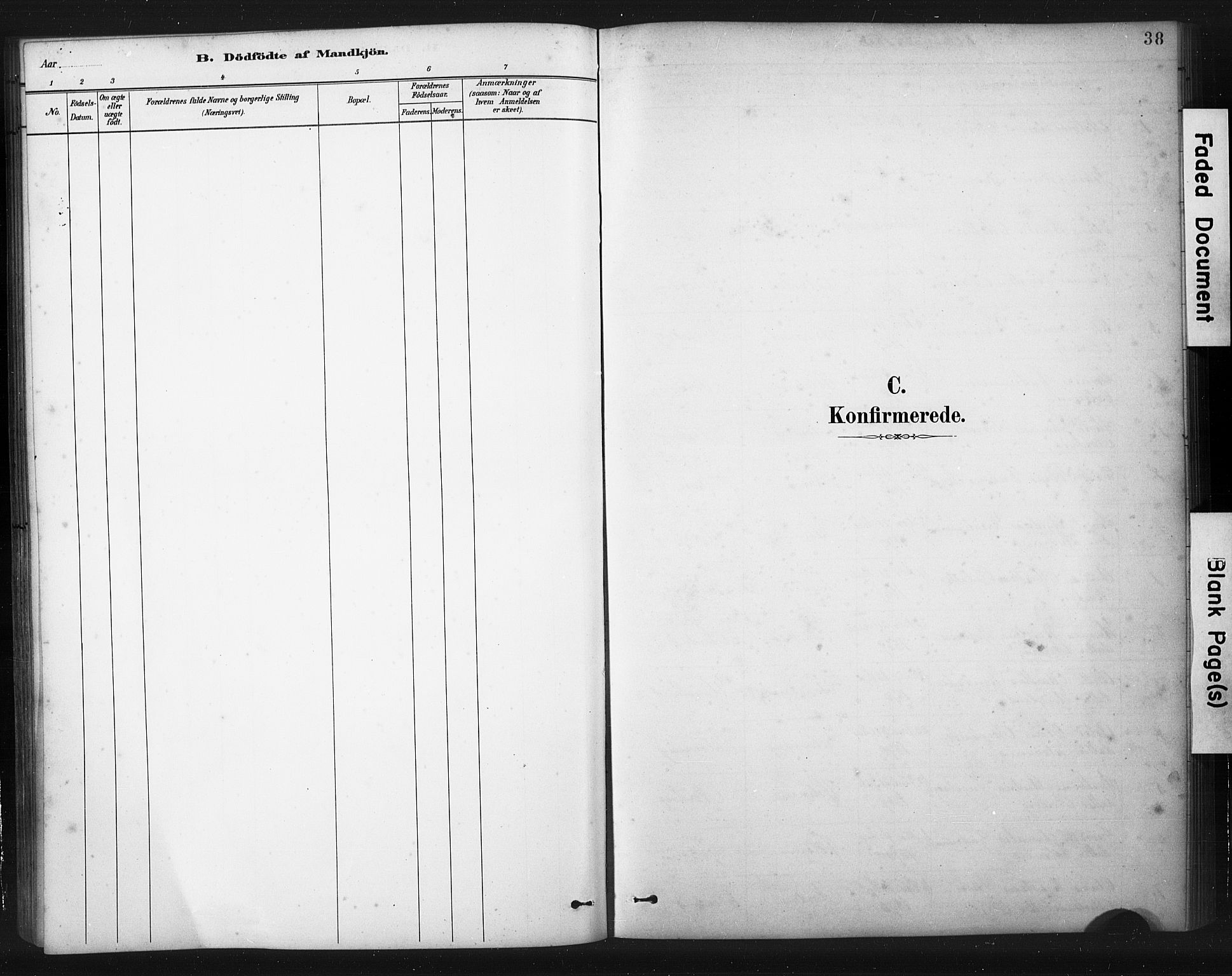Torvastad sokneprestkontor, SAST/A -101857/H/Ha/Haa/L0016: Parish register (official) no. A 15, 1883-1903, p. 38