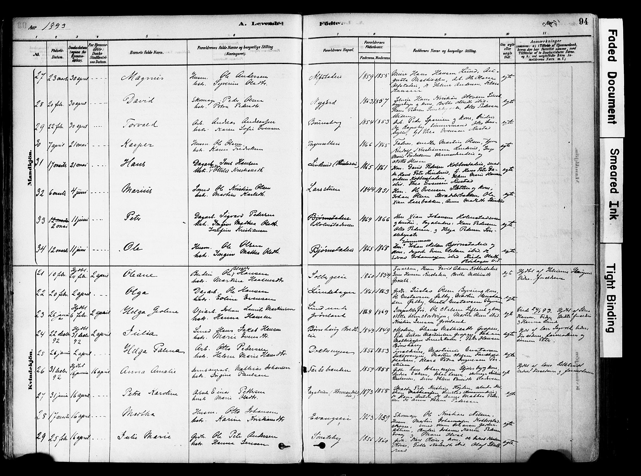 Østre Toten prestekontor, AV/SAH-PREST-104/H/Ha/Haa/L0006: Parish register (official) no. 6 /1, 1878-1896, p. 94