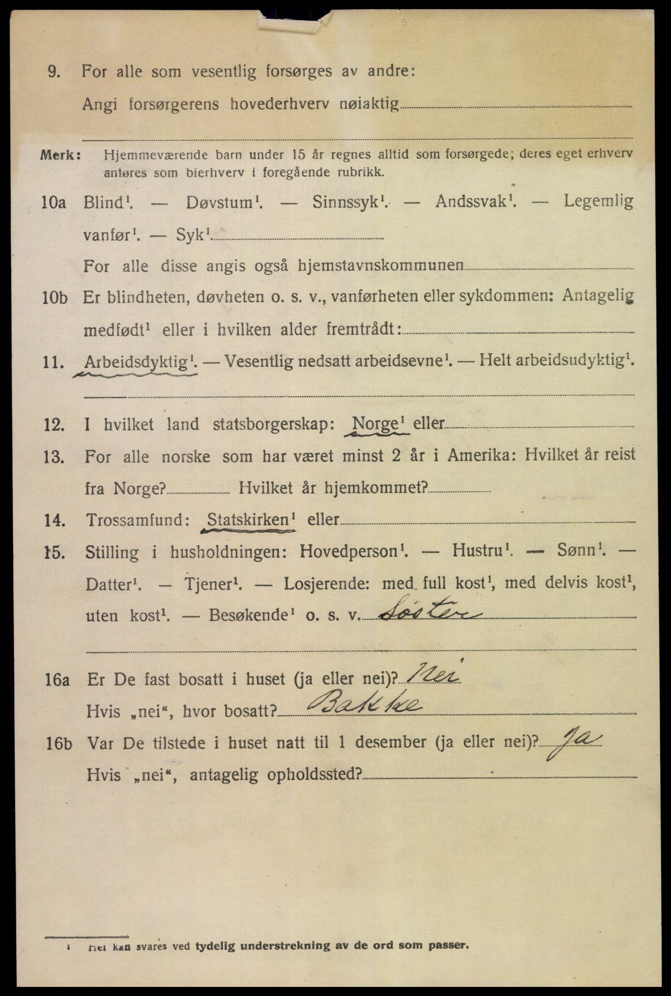 SAK, 1920 census for Sør-Audnedal, 1920, p. 1490
