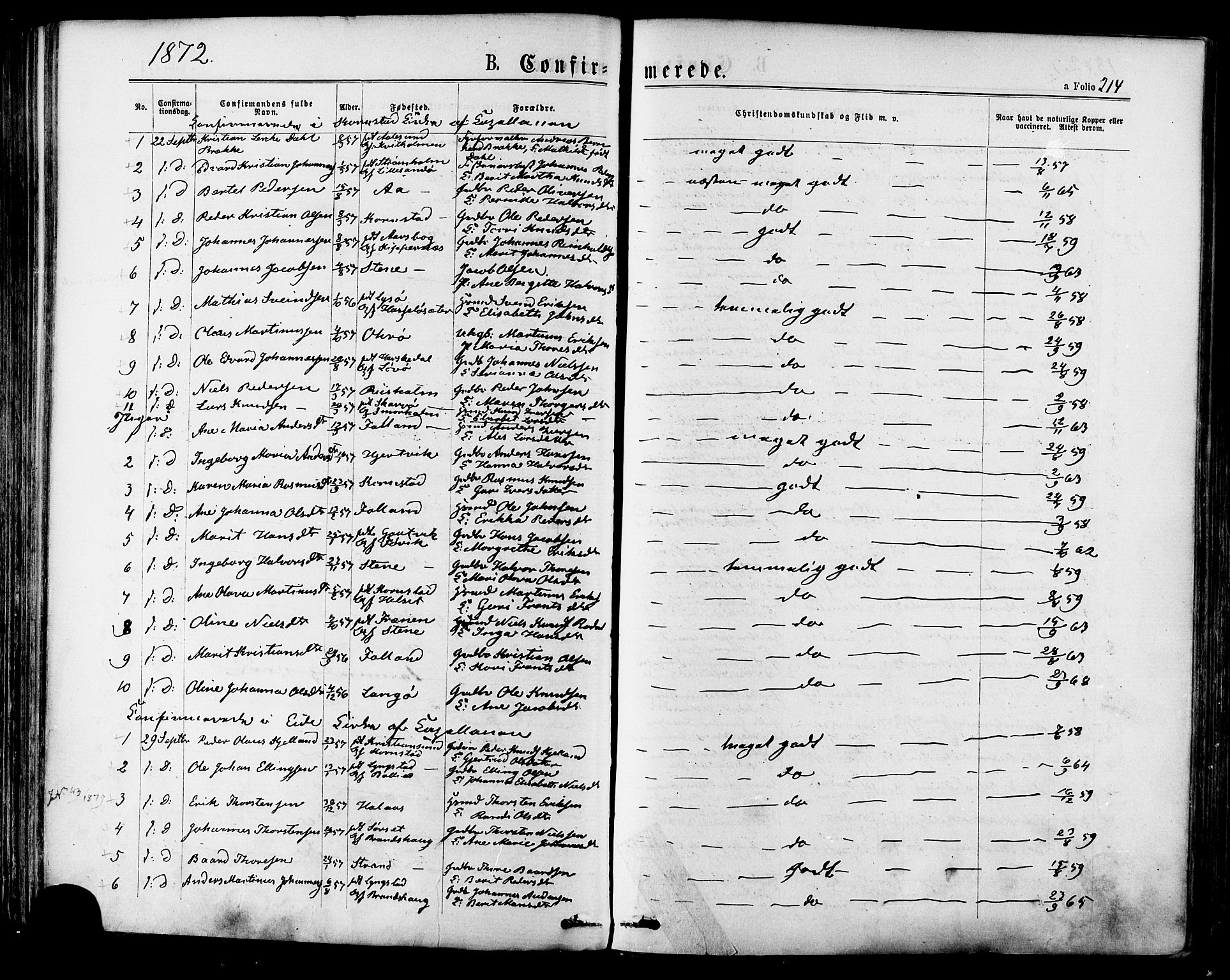Ministerialprotokoller, klokkerbøker og fødselsregistre - Møre og Romsdal, SAT/A-1454/568/L0805: Parish register (official) no. 568A12 /1, 1869-1884, p. 214