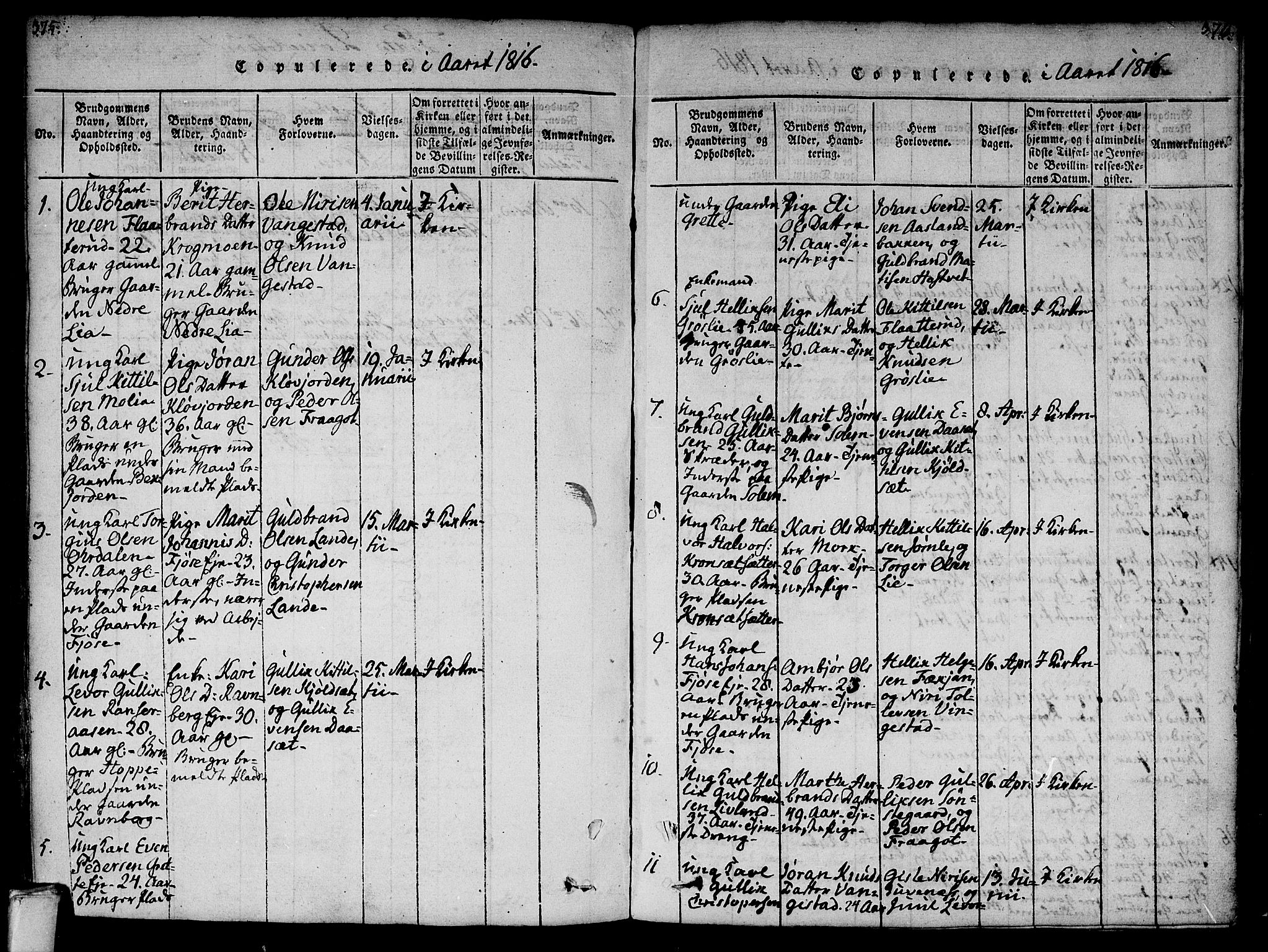 Flesberg kirkebøker, AV/SAKO-A-18/F/Fa/L0005: Parish register (official) no. I 5, 1816-1834, p. 375-376
