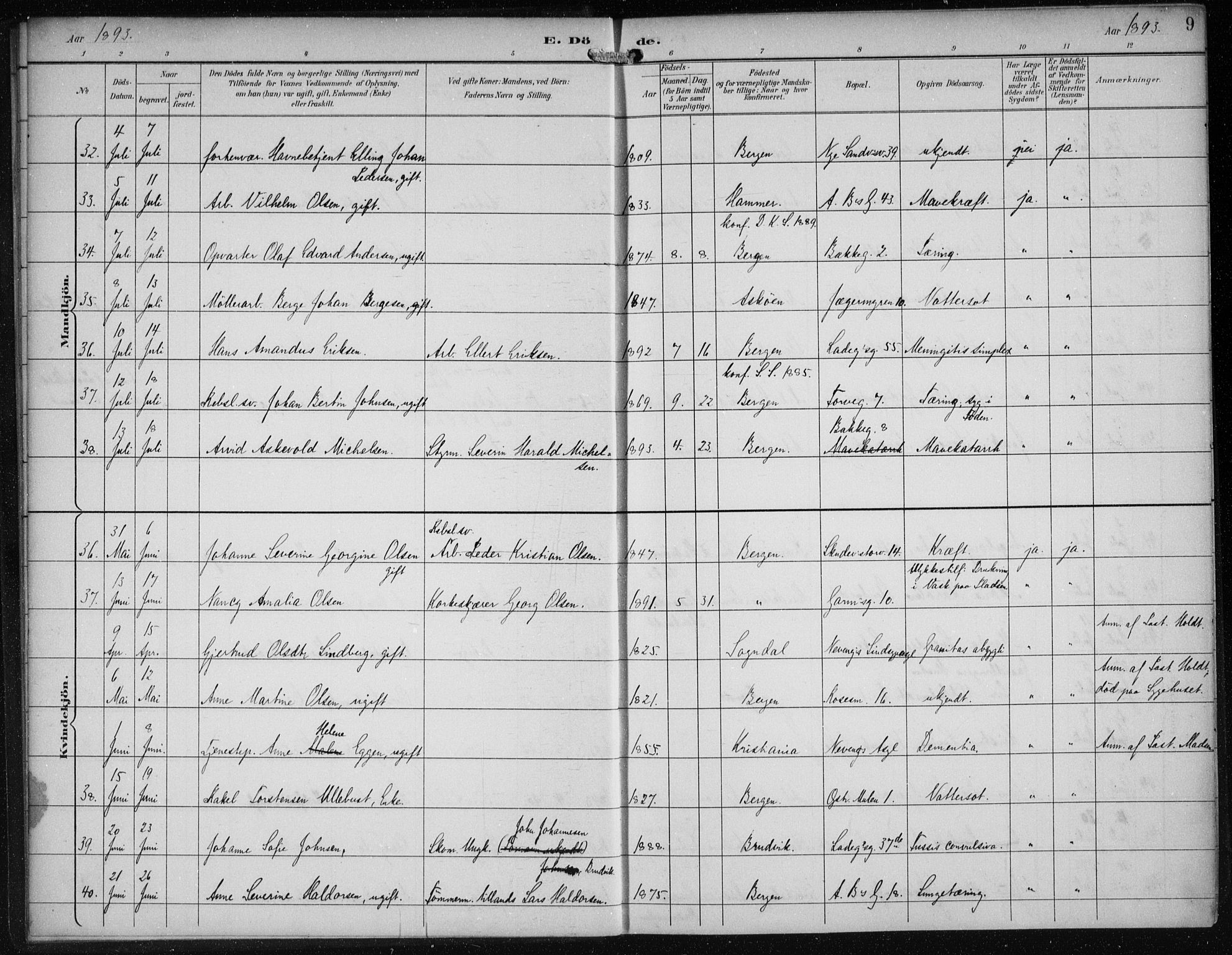 Sandviken Sokneprestembete, AV/SAB-A-77601/H/Ha/L0018: Parish register (official) no. E 1, 1893-1905, p. 9