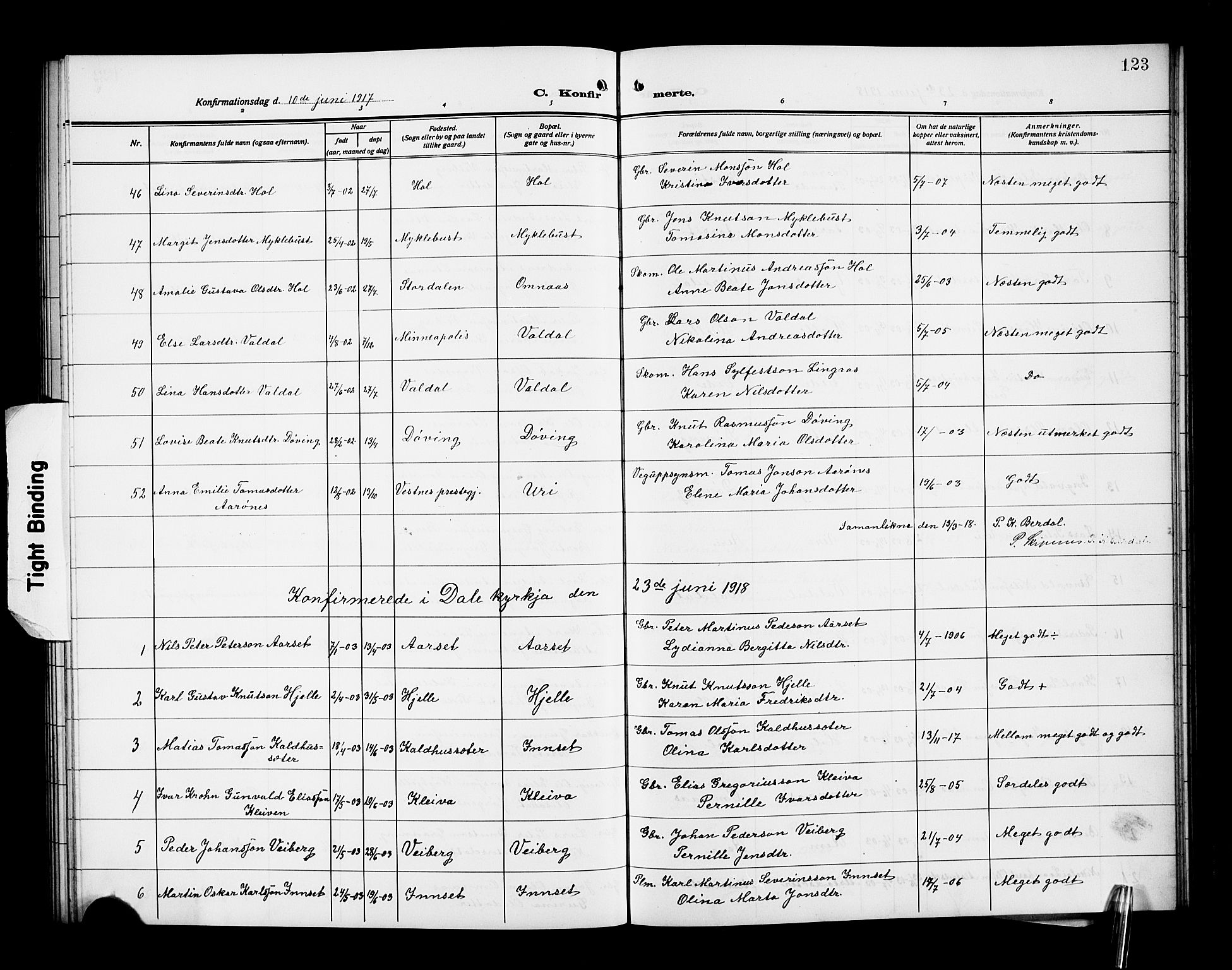 Ministerialprotokoller, klokkerbøker og fødselsregistre - Møre og Romsdal, SAT/A-1454/519/L0265: Parish register (copy) no. 519C06, 1911-1921, p. 123