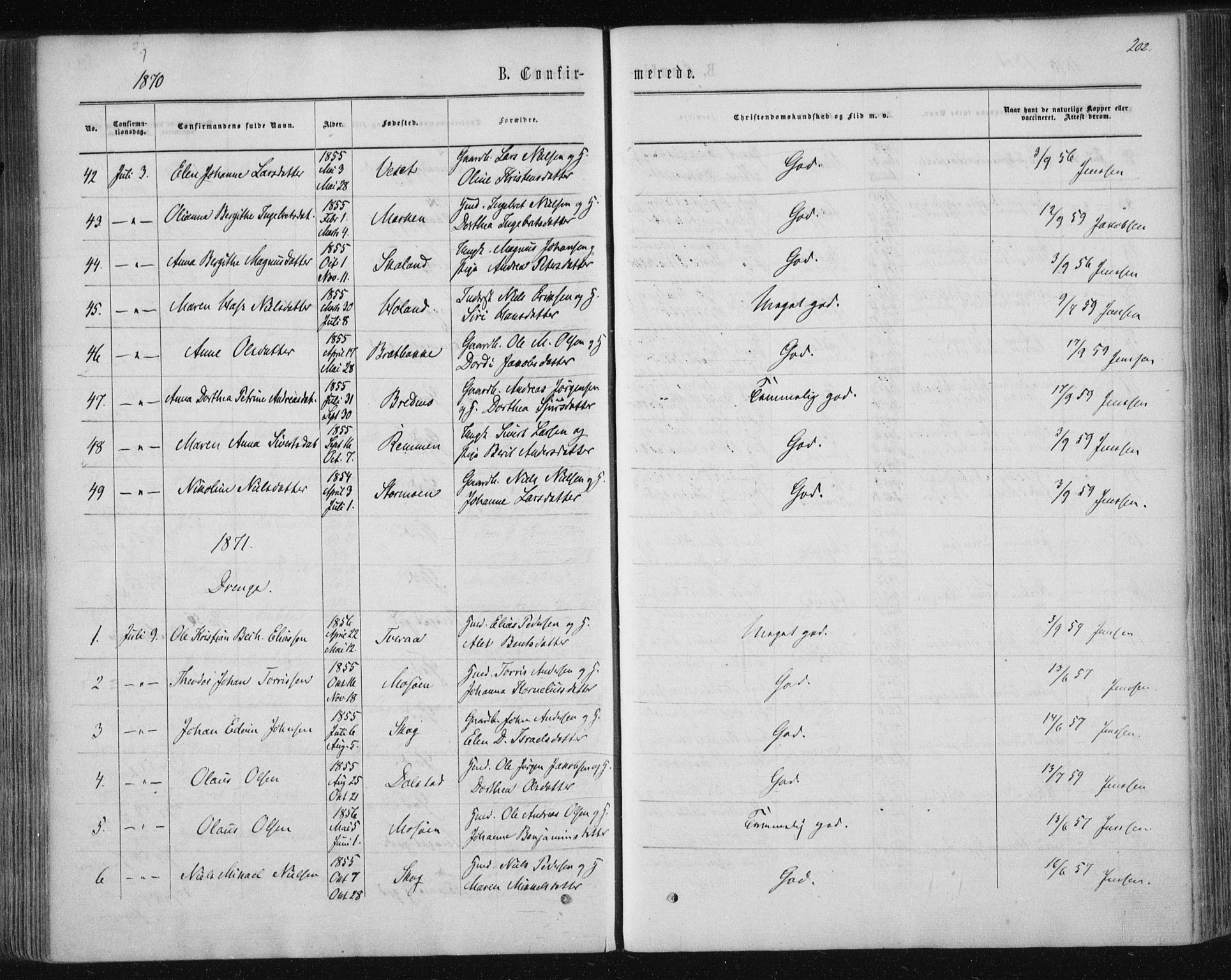 Ministerialprotokoller, klokkerbøker og fødselsregistre - Nordland, SAT/A-1459/820/L0294: Parish register (official) no. 820A15, 1866-1879, p. 202