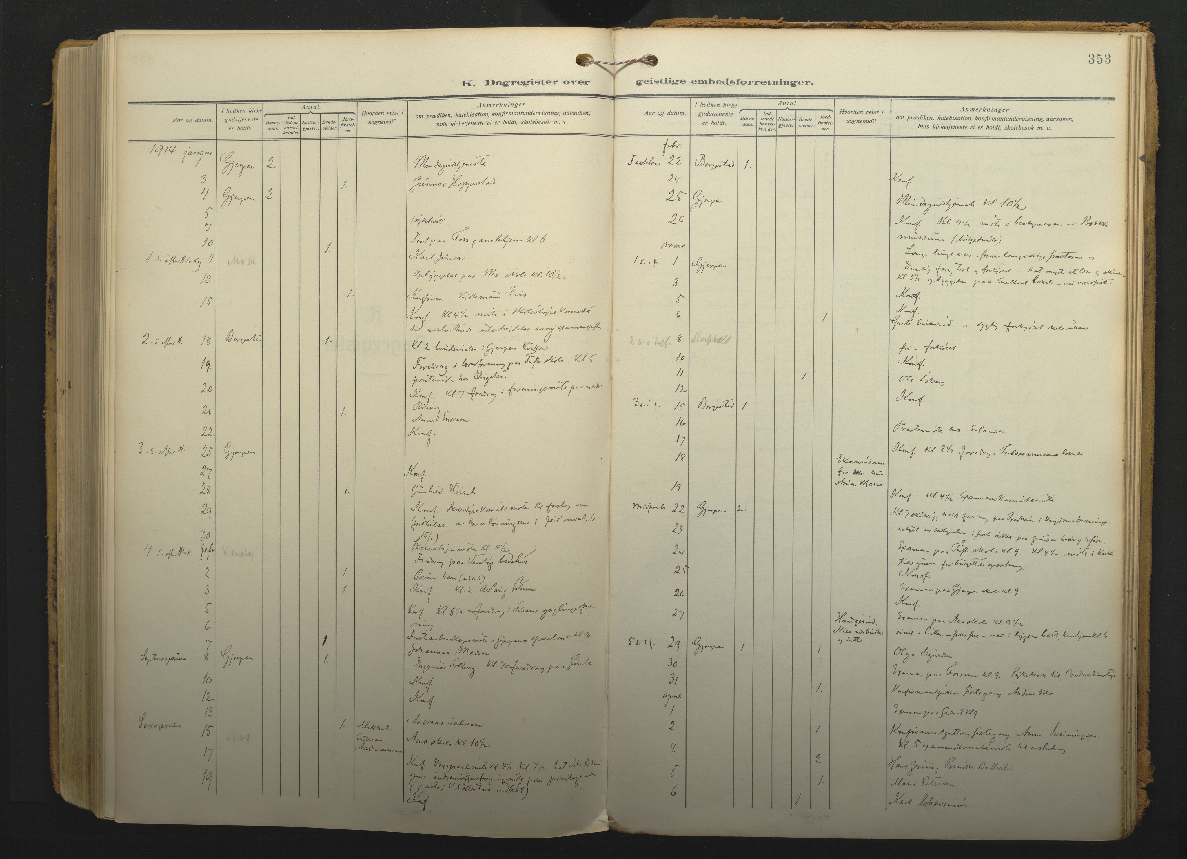 Gjerpen kirkebøker, SAKO/A-265/F/Fa/L0013: Parish register (official) no. I 13, 1914-1924, p. 353
