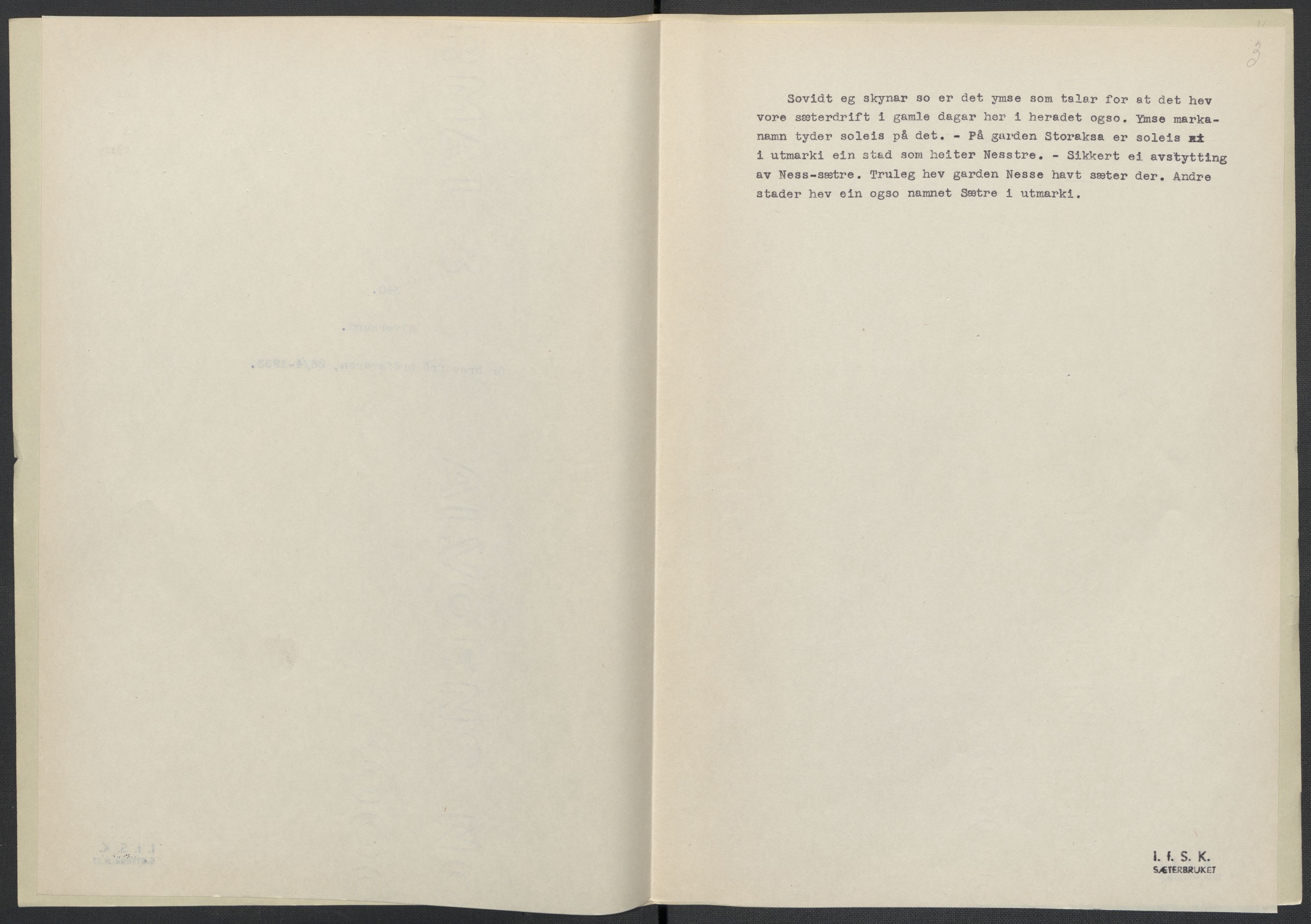 Instituttet for sammenlignende kulturforskning, AV/RA-PA-0424/F/Fc/L0010/0002: Eske B10: / Hordaland (perm XXVI), 1932-1935, p. 3