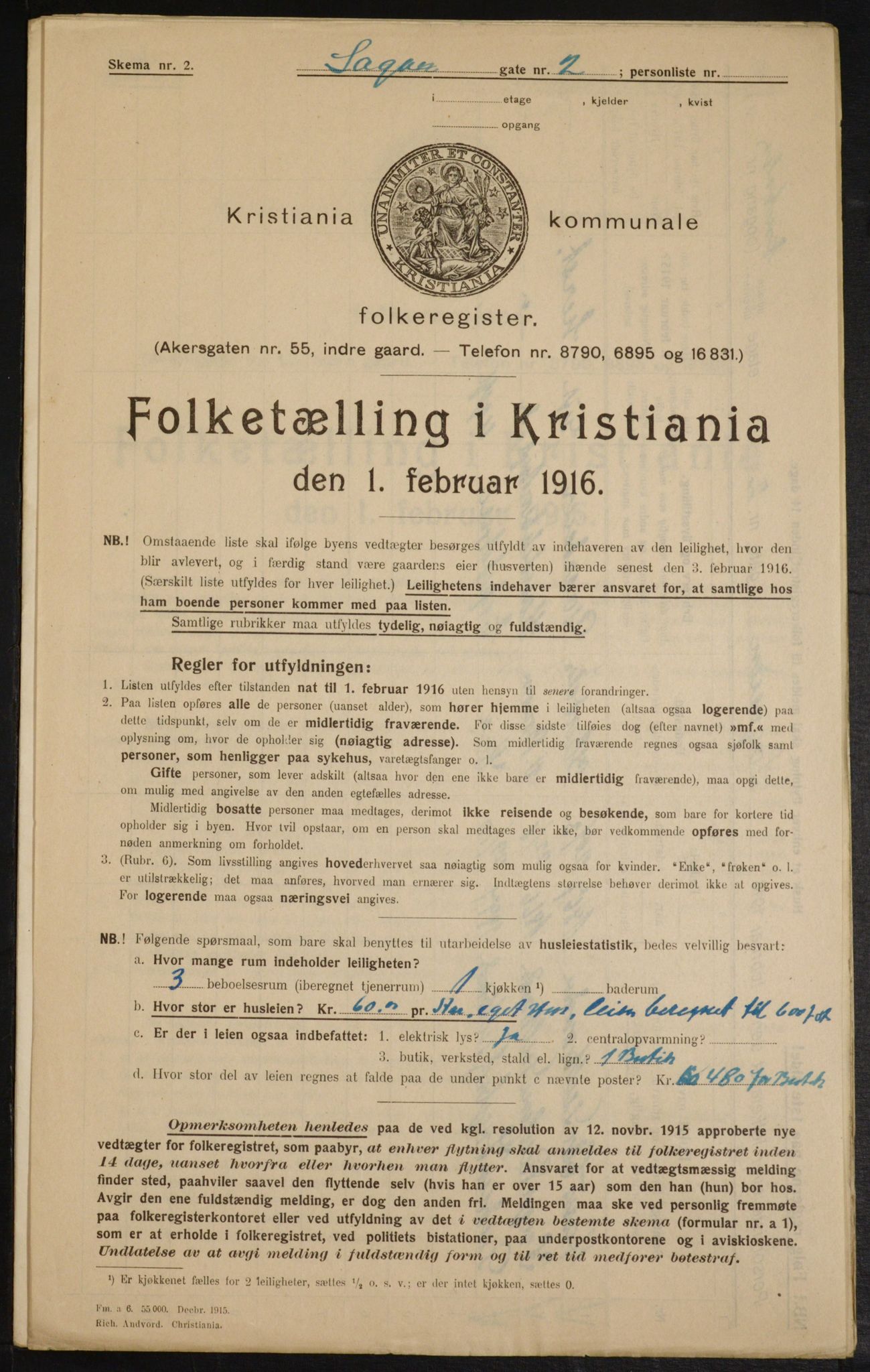 OBA, Municipal Census 1916 for Kristiania, 1916, p. 88649