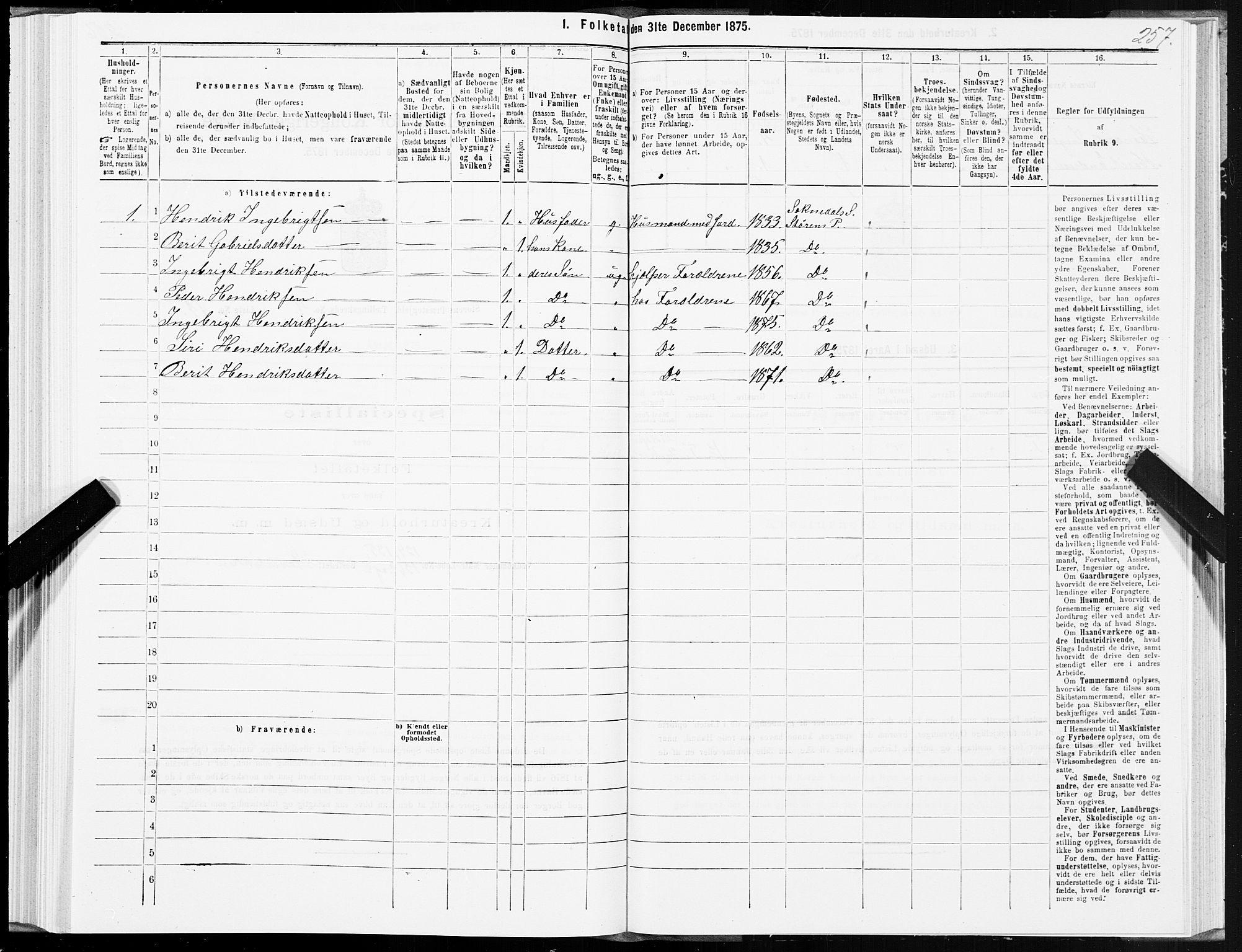 SAT, 1875 census for 1648P Støren, 1875, p. 8257