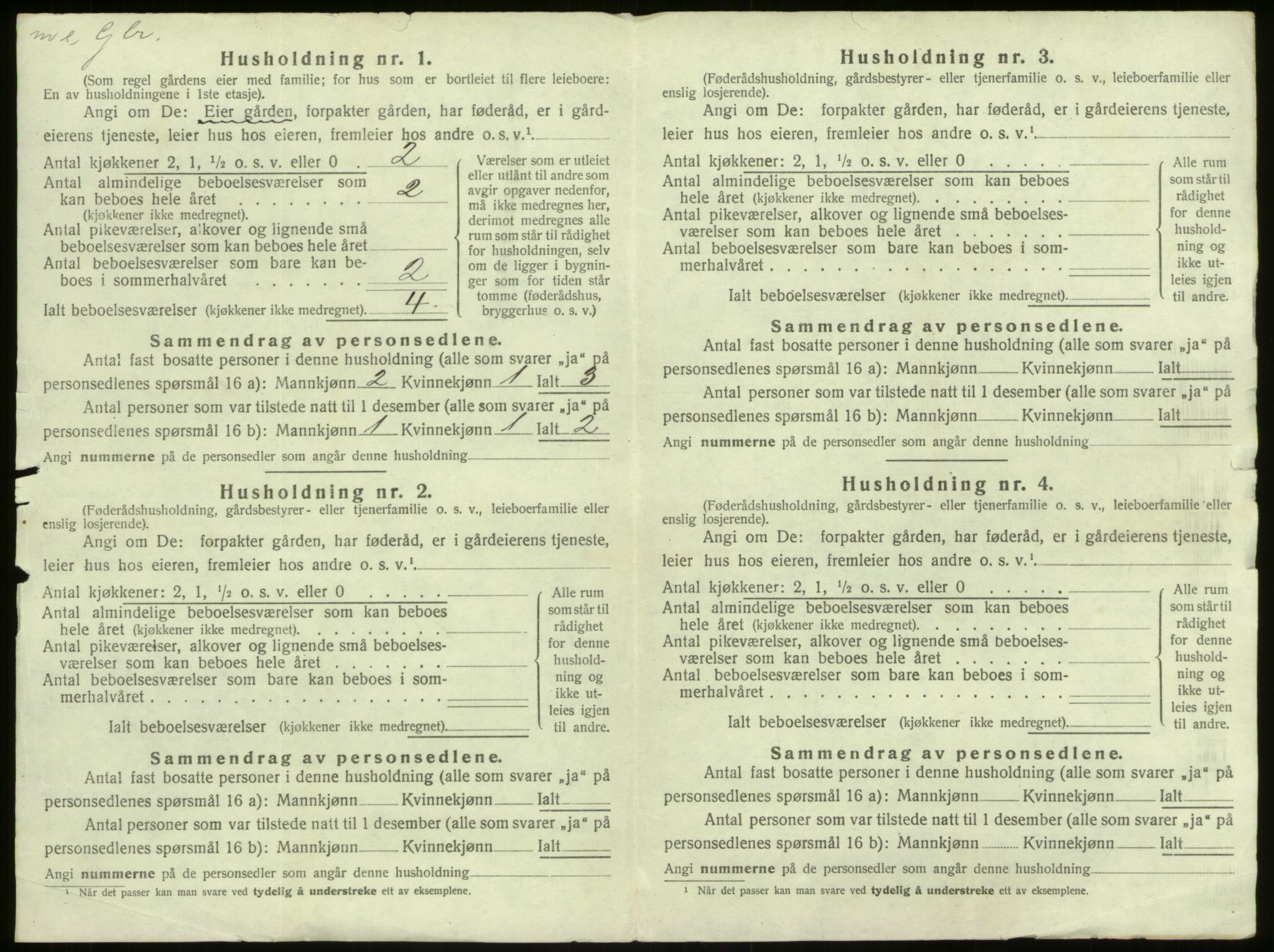 SAB, 1920 census for Alversund, 1920, p. 53