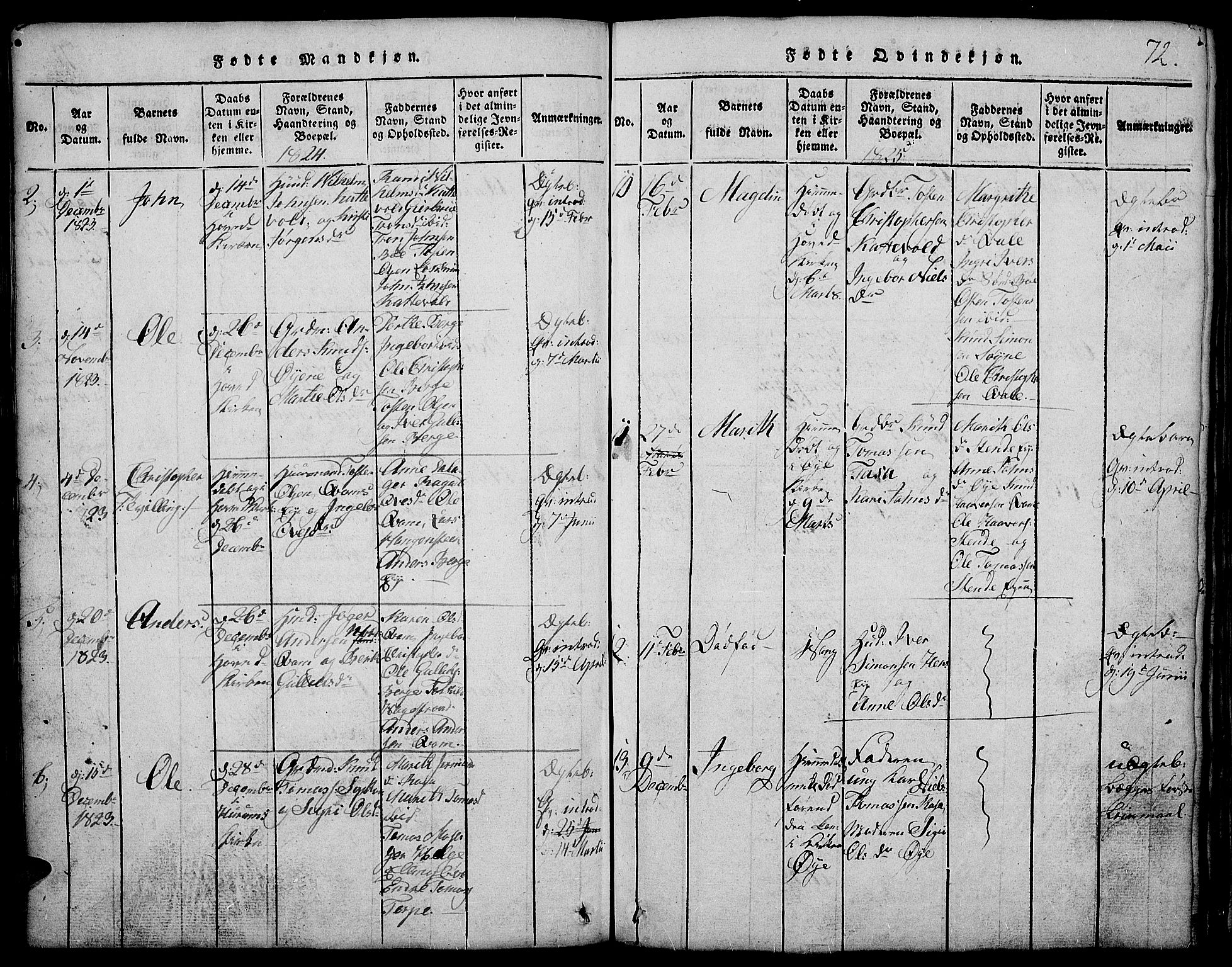 Vang prestekontor, Valdres, SAH/PREST-140/H/Hb/L0002: Parish register (copy) no. 2, 1814-1889, p. 72