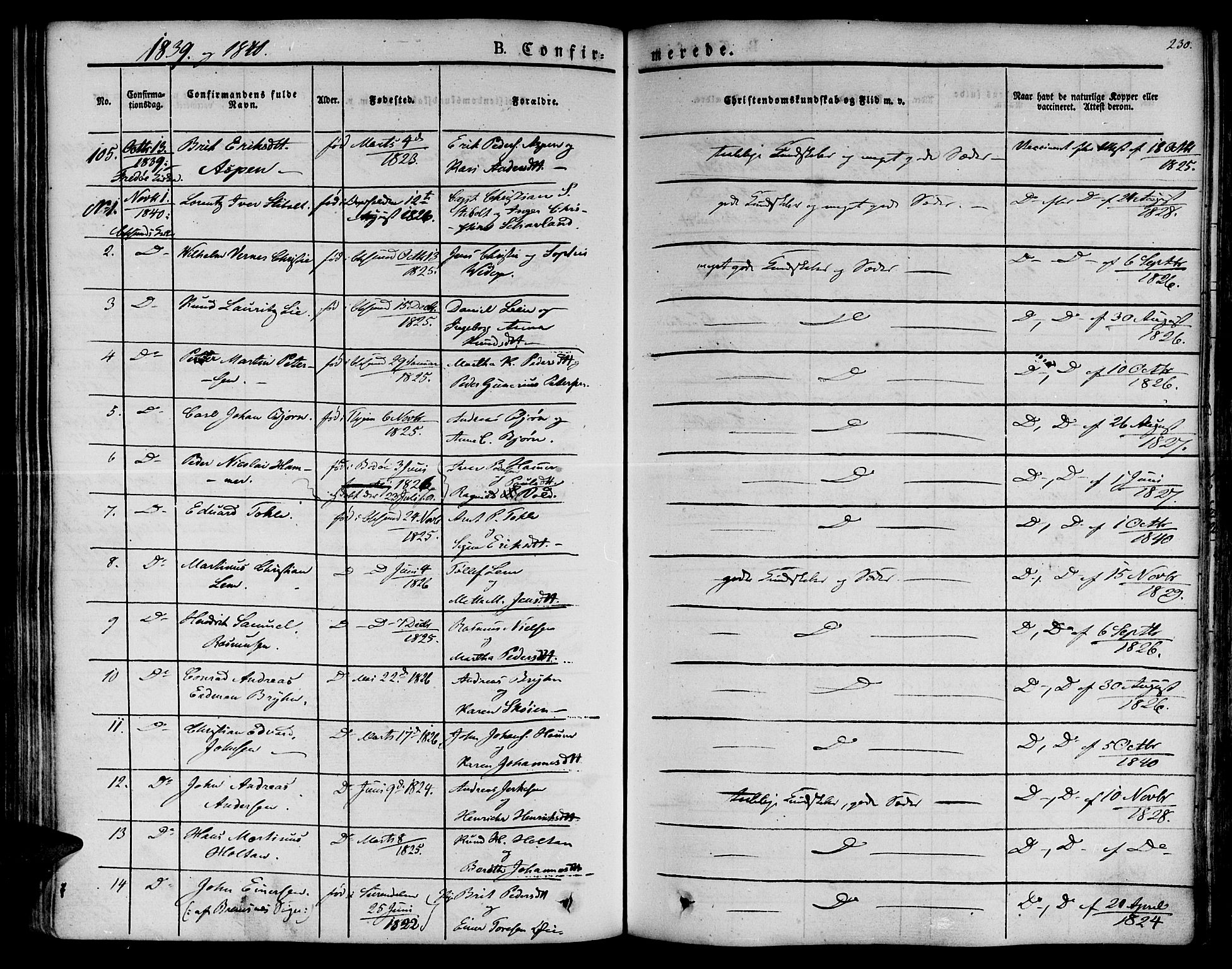 Ministerialprotokoller, klokkerbøker og fødselsregistre - Møre og Romsdal, SAT/A-1454/572/L0843: Parish register (official) no. 572A06, 1832-1842, p. 230