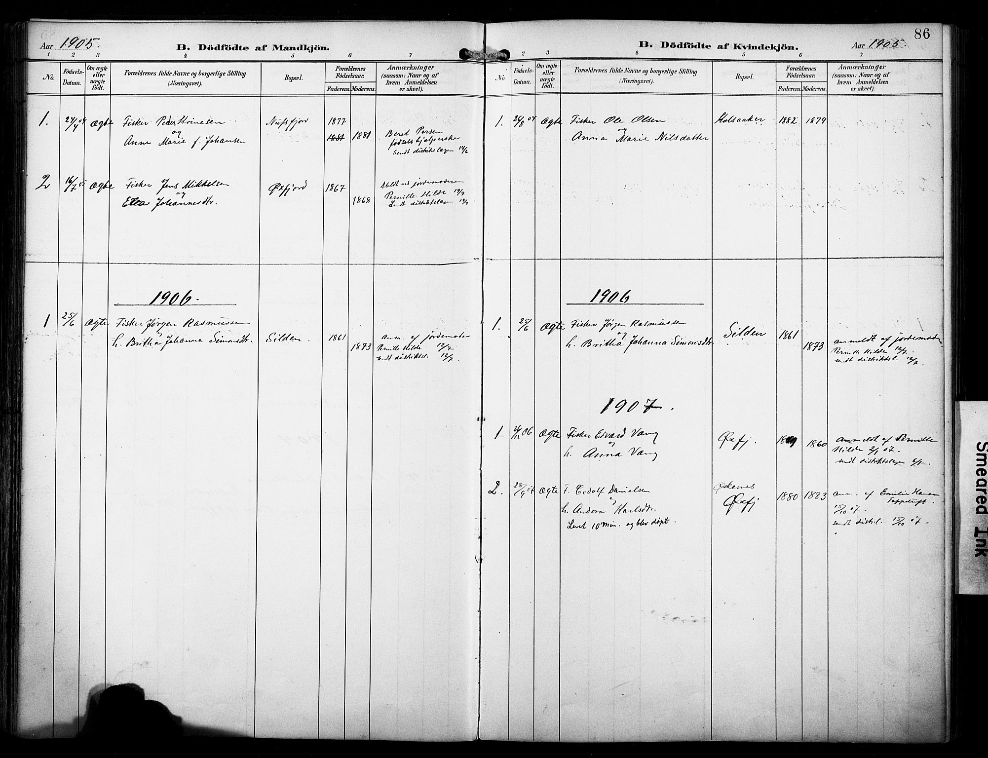 Loppa sokneprestkontor, SATØ/S-1339/H/Ha/L0009kirke: Parish register (official) no. 9, 1895-1909, p. 86