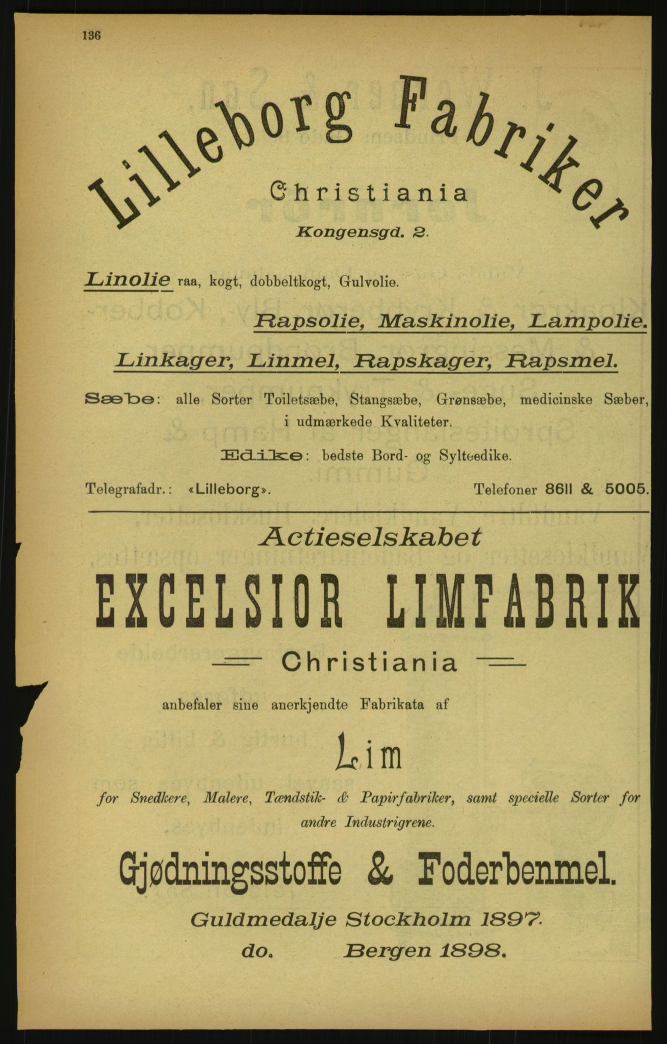 Kristiania/Oslo adressebok, PUBL/-, 1900, p. 136