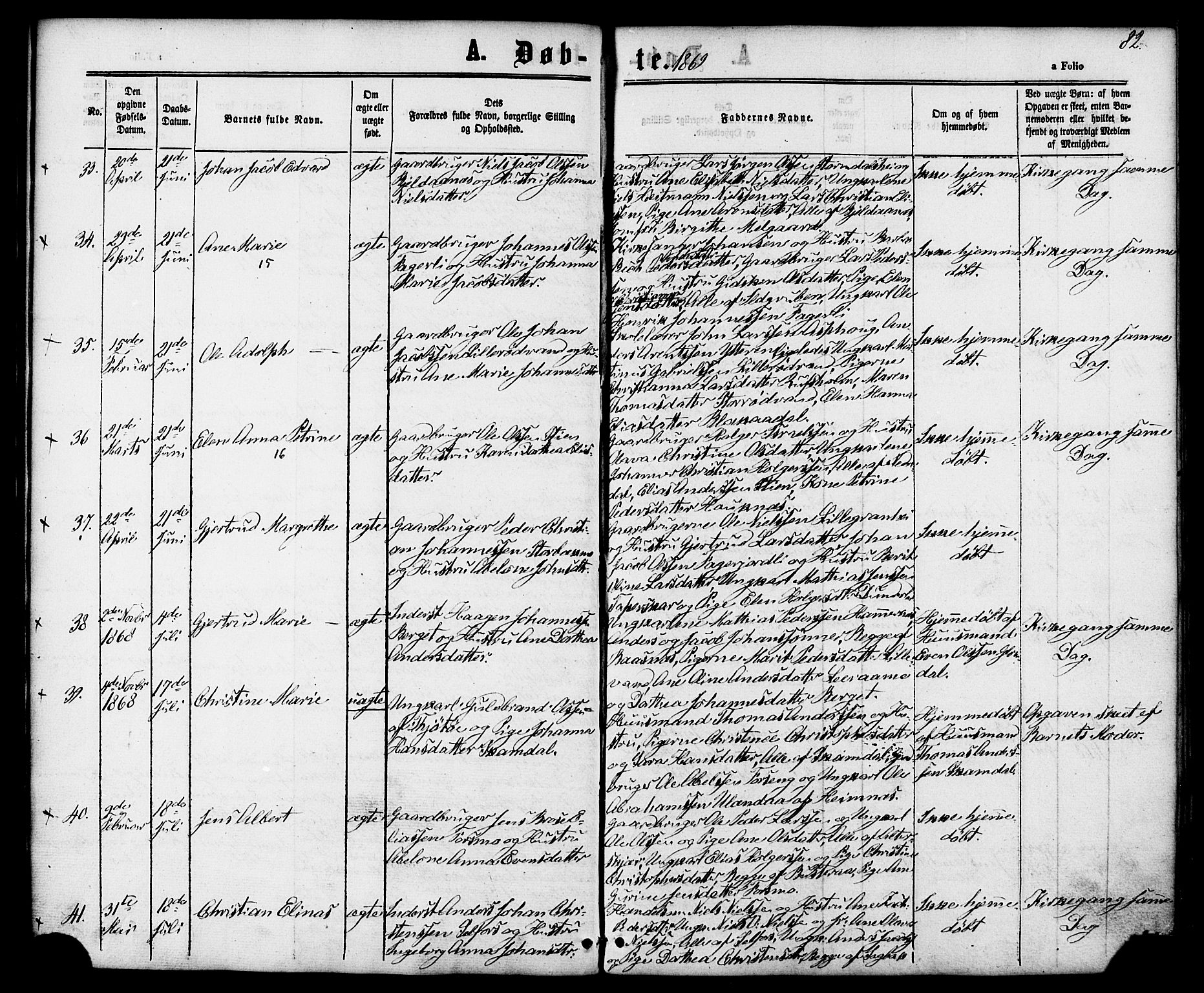 Ministerialprotokoller, klokkerbøker og fødselsregistre - Nordland, AV/SAT-A-1459/827/L0393: Parish register (official) no. 827A05, 1863-1883, p. 82