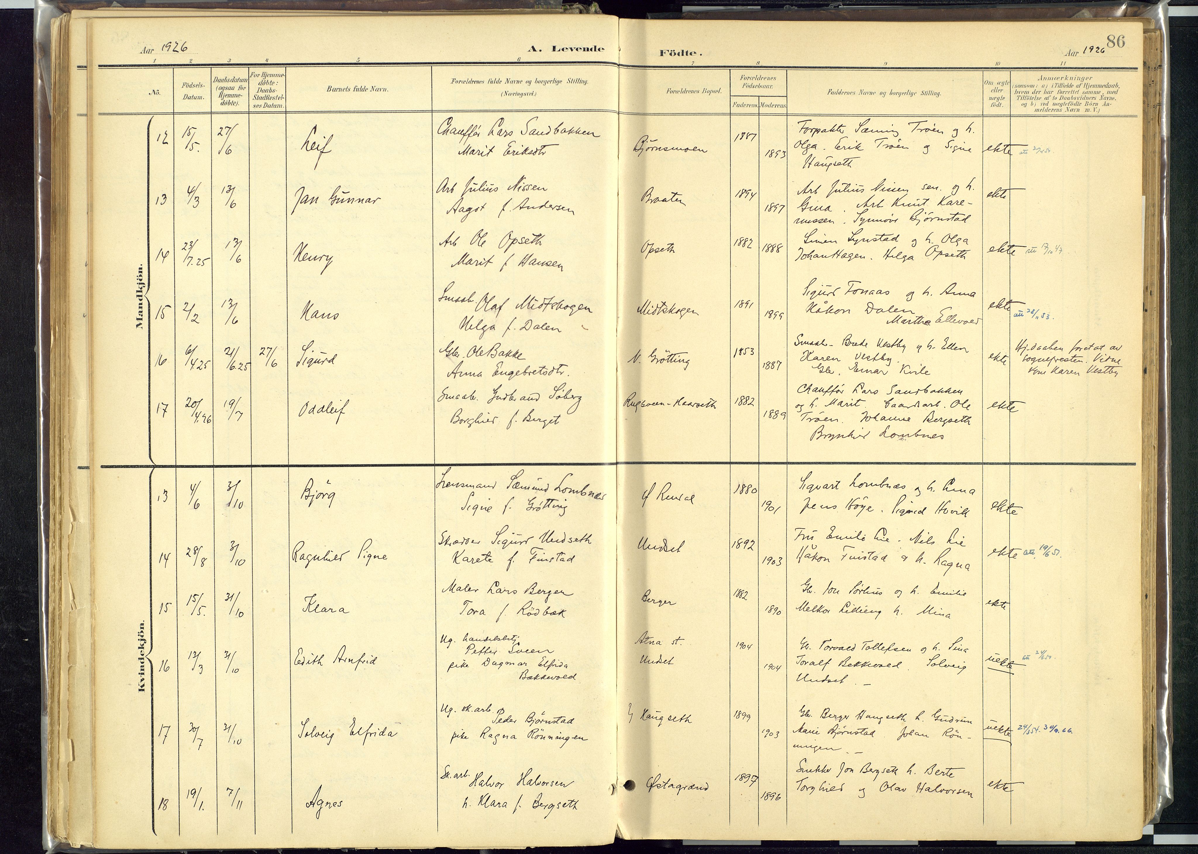 Rendalen prestekontor, AV/SAH-PREST-054/H/Ha/Haa/L0012: Parish register (official) no. 12, 1901-1928, p. 86