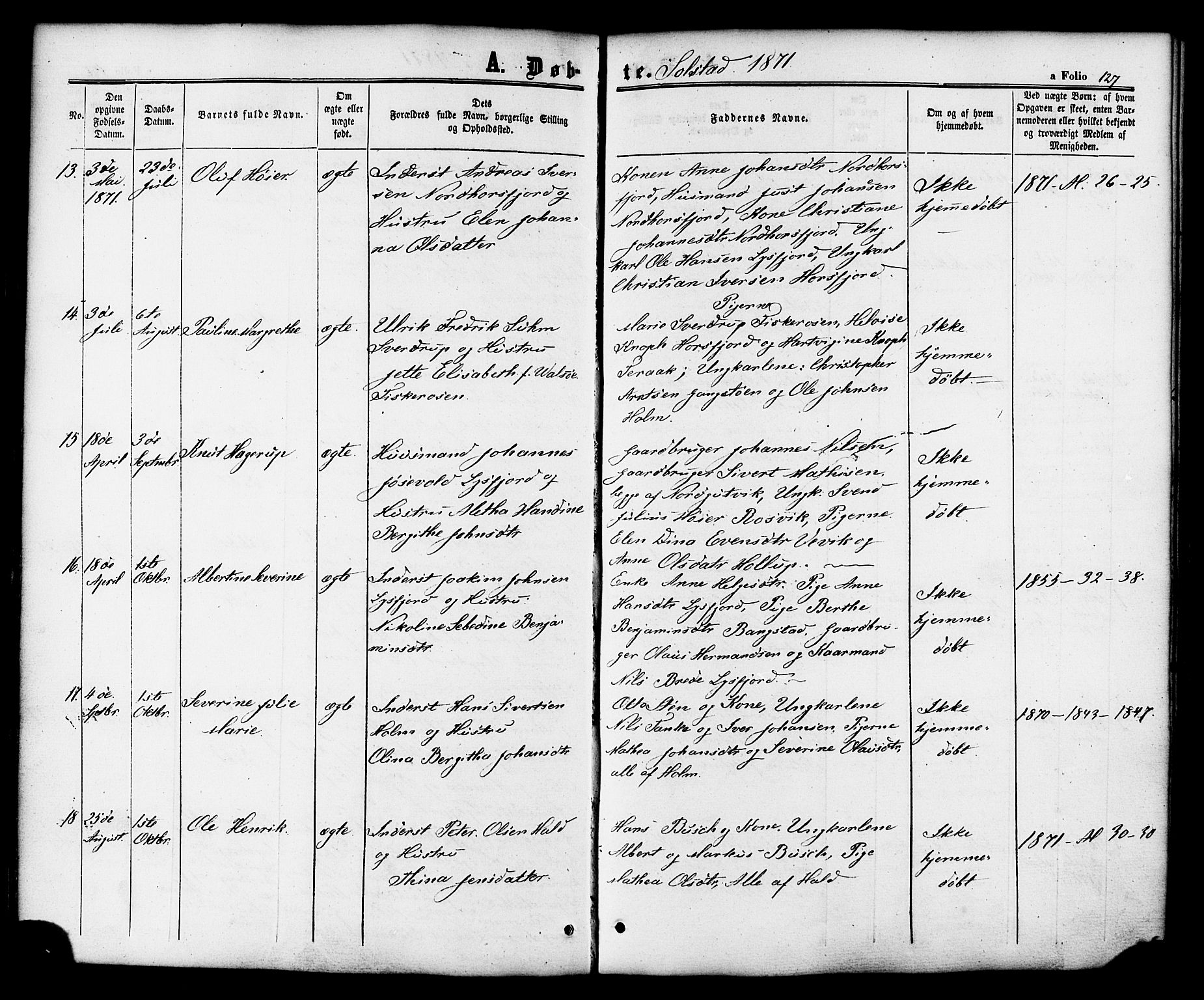 Ministerialprotokoller, klokkerbøker og fødselsregistre - Nordland, AV/SAT-A-1459/810/L0147: Parish register (official) no. 810A08 /2, 1862-1874, p. 127