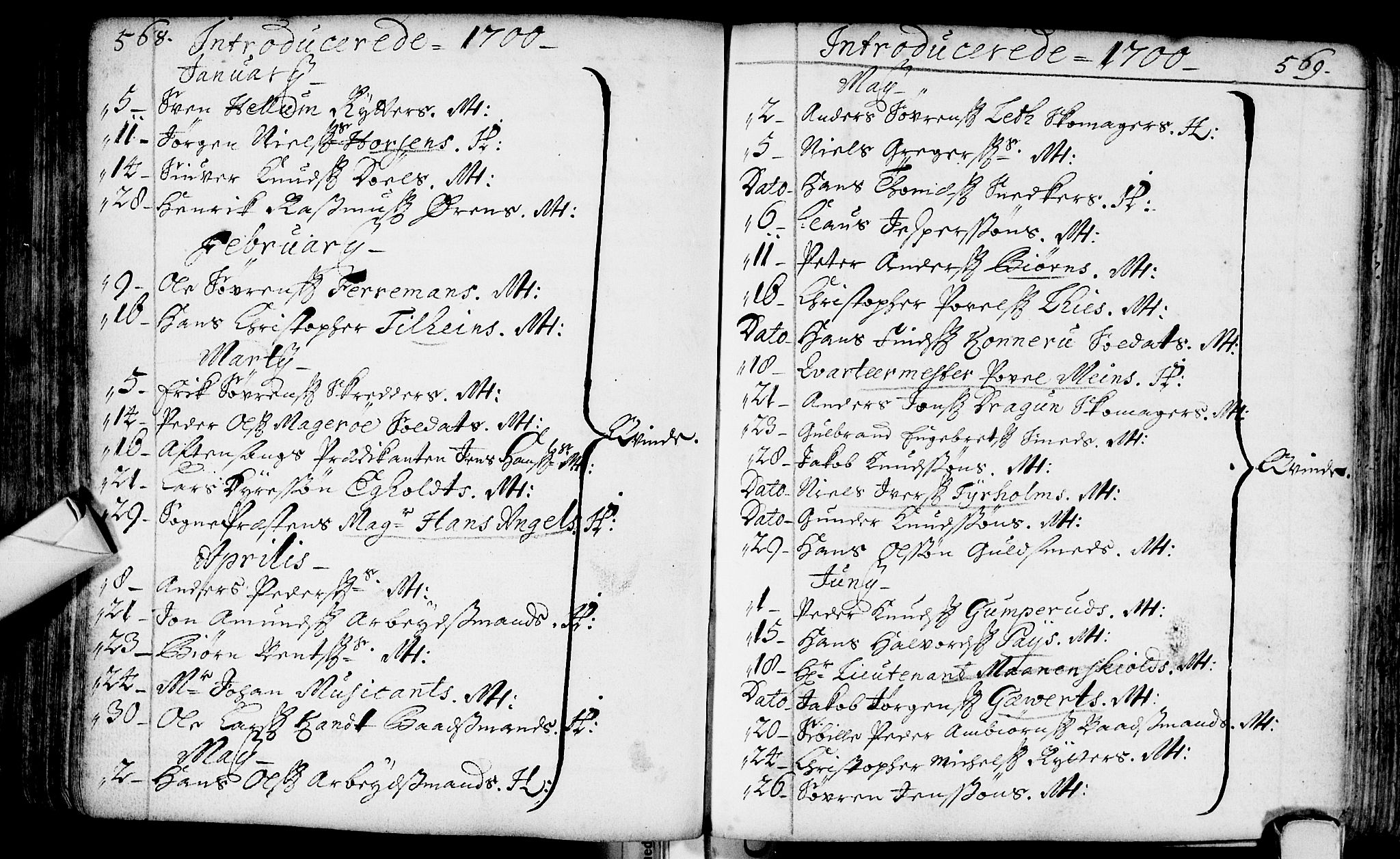 Bragernes kirkebøker, SAKO/A-6/F/Fa/L0002: Parish register (official) no. I 2, 1680-1705, p. 568-569