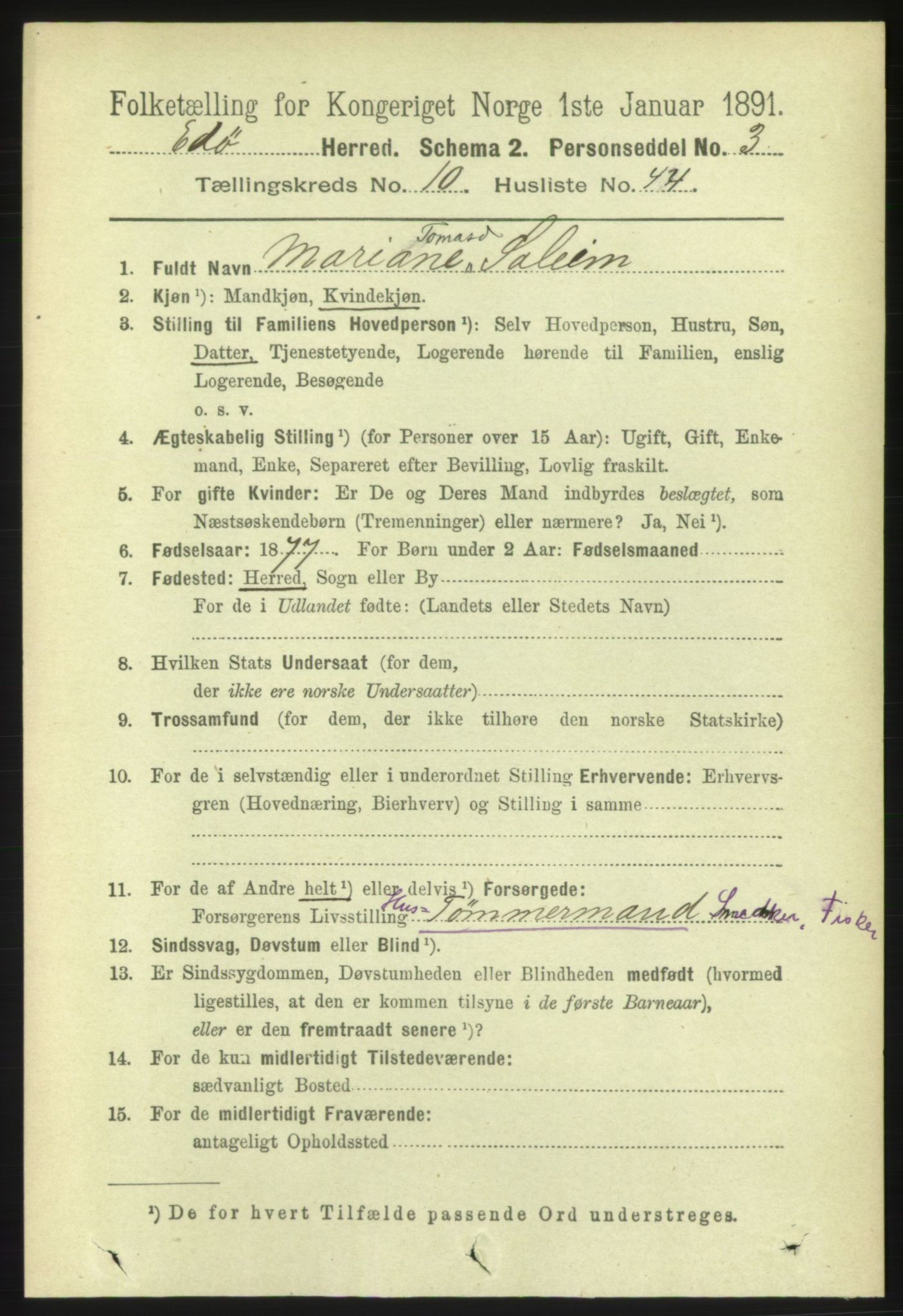 RA, 1891 census for 1573 Edøy, 1891, p. 2875