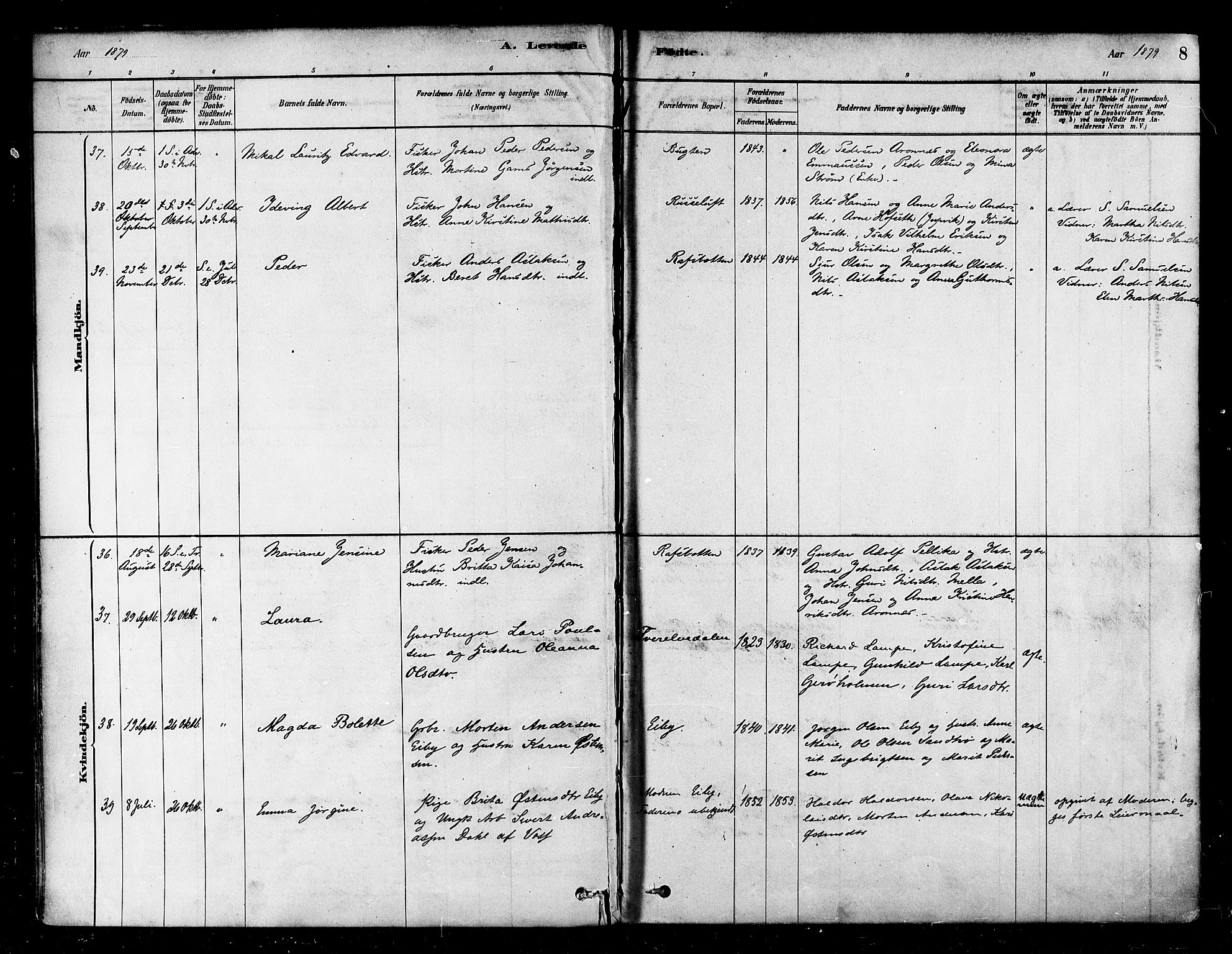 Alta sokneprestkontor, SATØ/S-1338/H/Ha/L0002.kirke: Parish register (official) no. 2, 1879-1892, p. 8