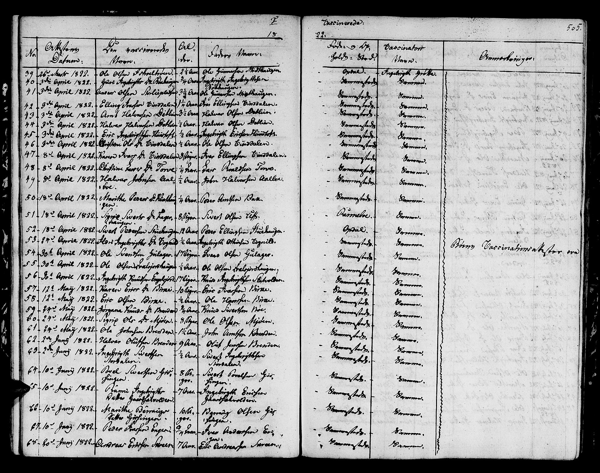 Ministerialprotokoller, klokkerbøker og fødselsregistre - Sør-Trøndelag, SAT/A-1456/678/L0897: Parish register (official) no. 678A06-07, 1821-1847, p. 505