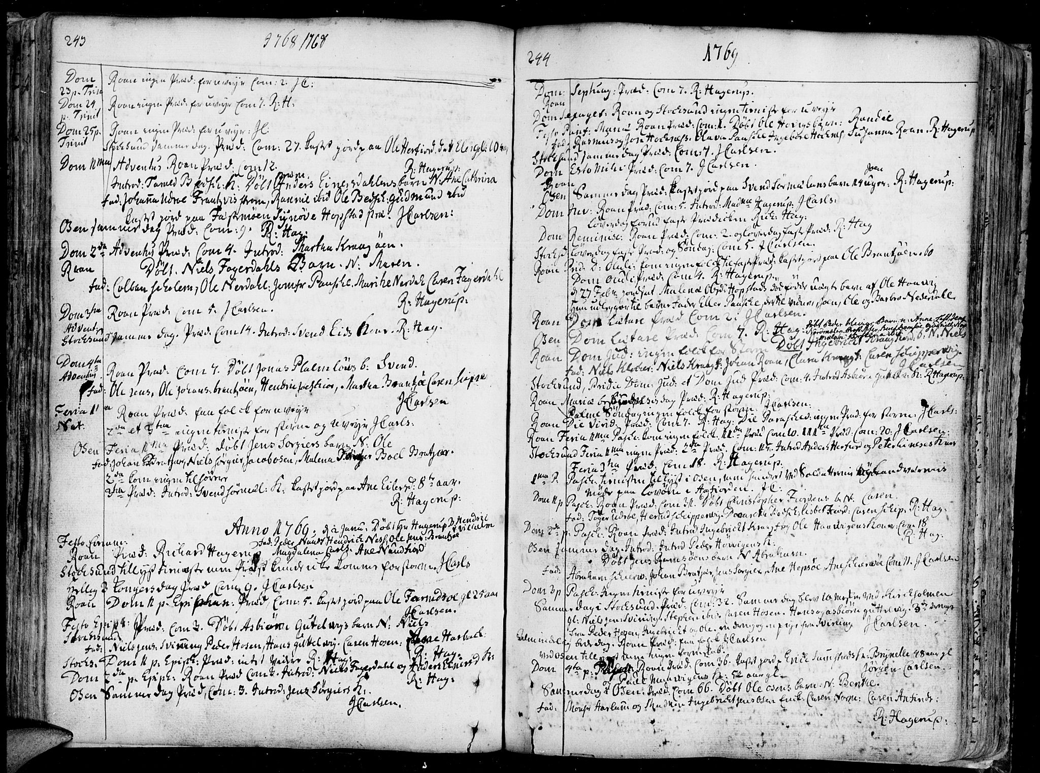 Ministerialprotokoller, klokkerbøker og fødselsregistre - Sør-Trøndelag, AV/SAT-A-1456/657/L0700: Parish register (official) no. 657A01, 1732-1801, p. 243-244