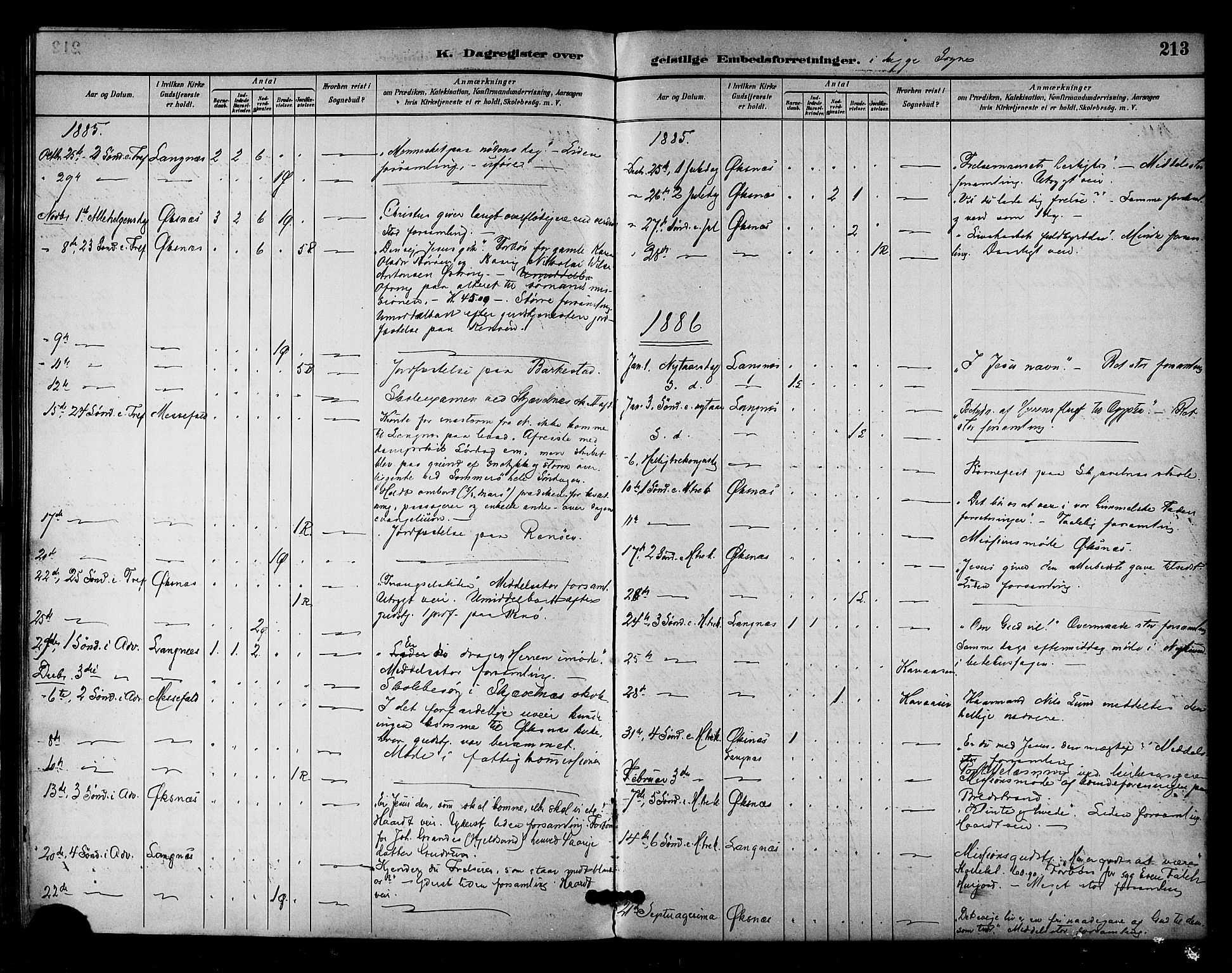 Ministerialprotokoller, klokkerbøker og fødselsregistre - Nordland, AV/SAT-A-1459/893/L1337: Parish register (official) no. 893A09, 1885-1893, p. 213