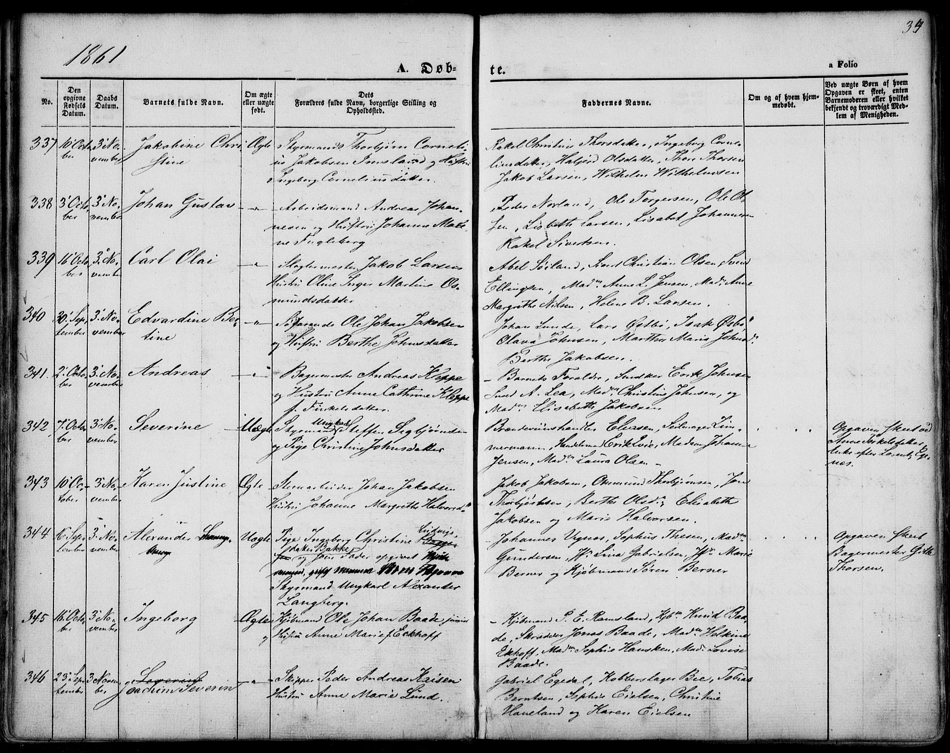 St. Petri sokneprestkontor, AV/SAST-A-101813/001/30/30BA/L0001: Parish register (official) no. A 1, 1861-1868, p. 34