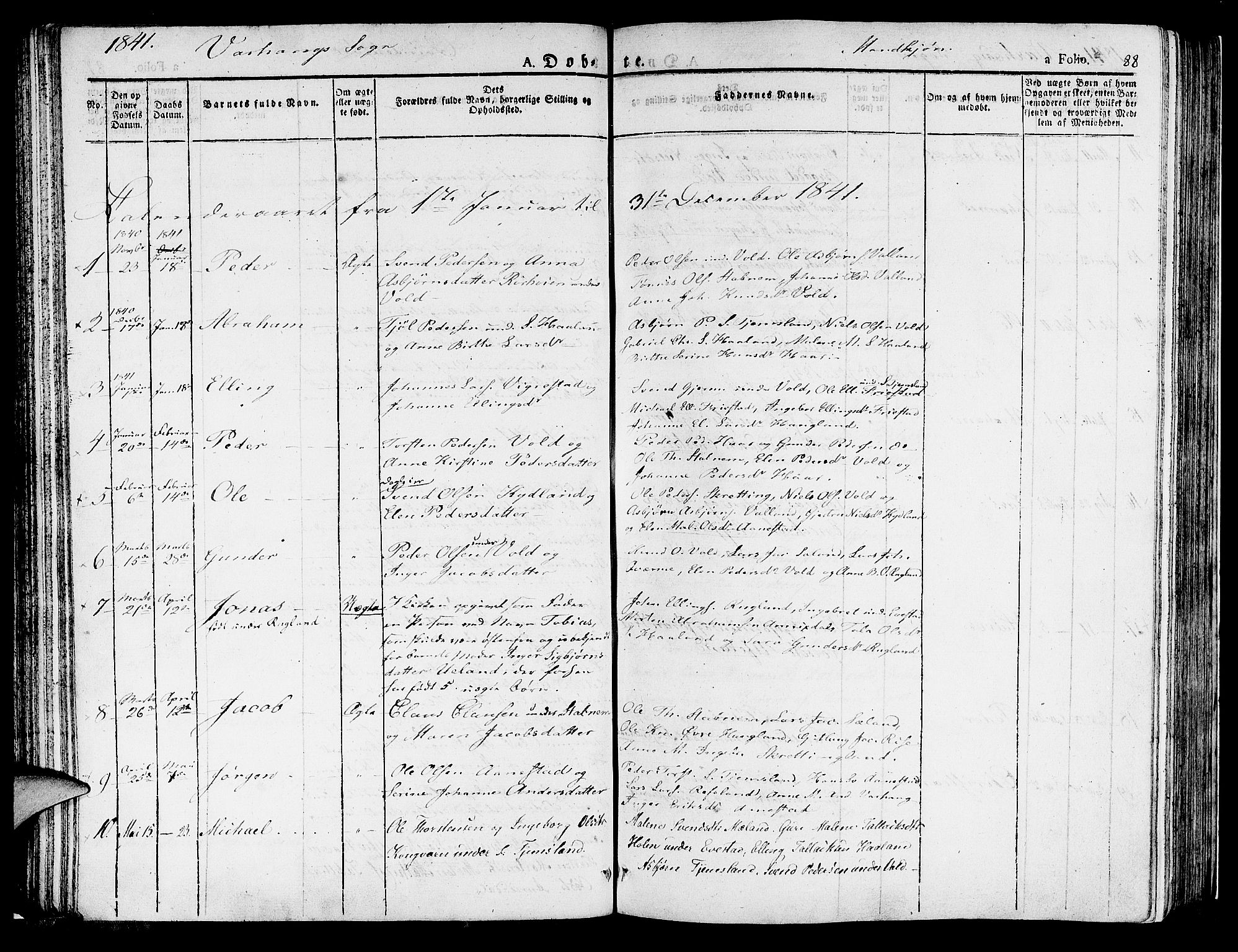 Hå sokneprestkontor, AV/SAST-A-101801/001/30BA/L0004: Parish register (official) no. A 4.1 /2, 1826-1841, p. 88