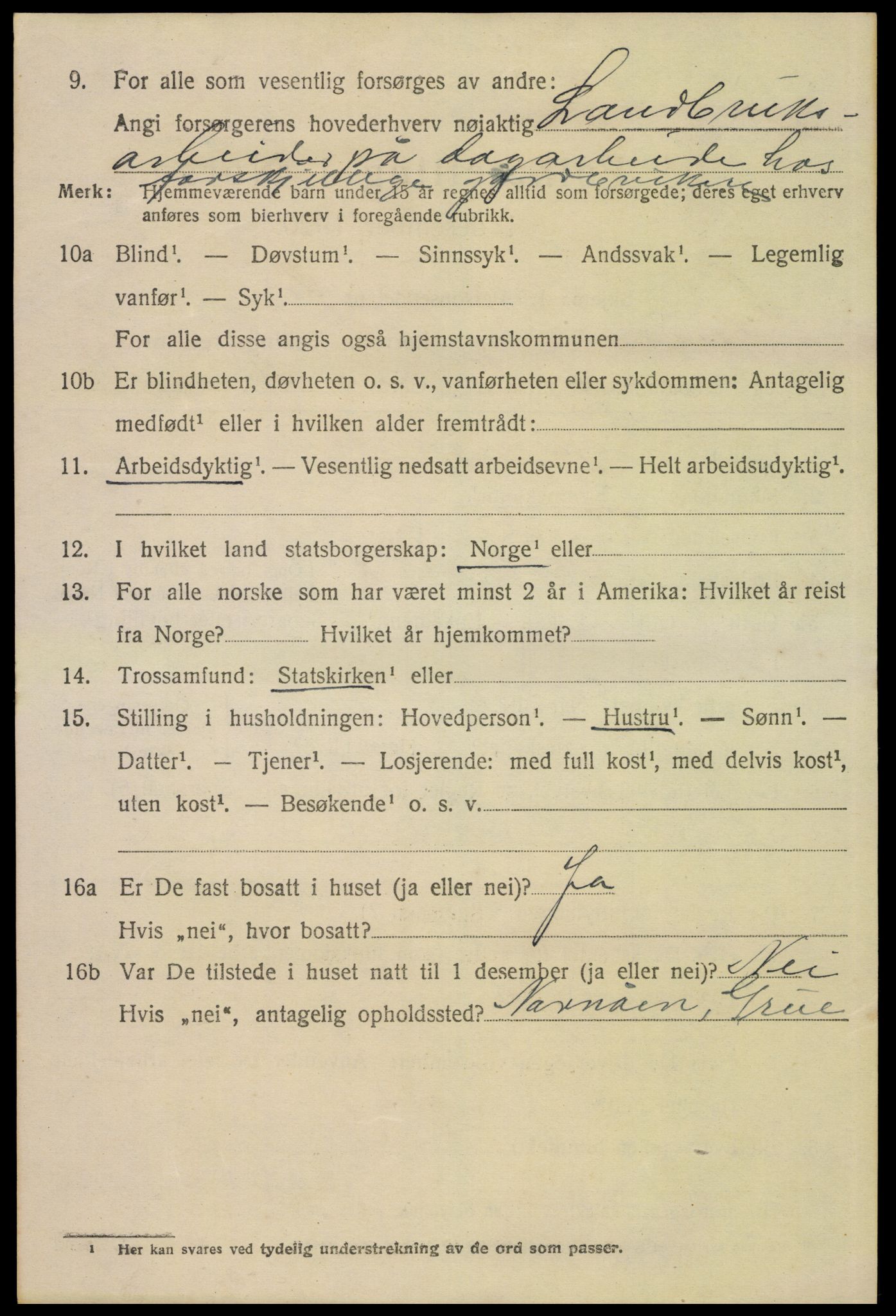 SAH, 1920 census for Grue, 1920, p. 6256