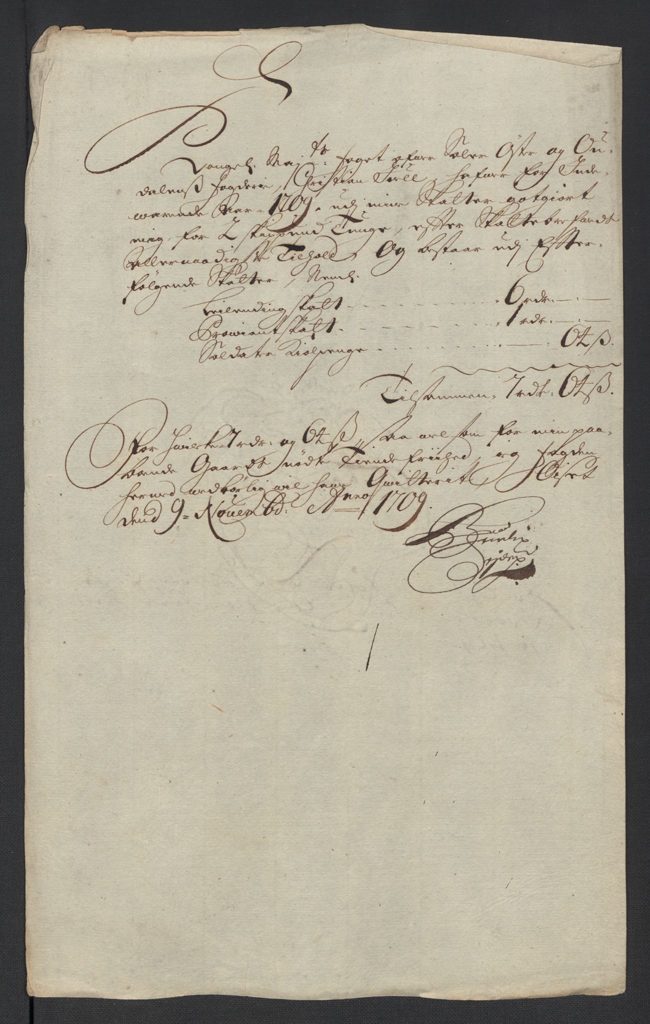 Rentekammeret inntil 1814, Reviderte regnskaper, Fogderegnskap, RA/EA-4092/R13/L0846: Fogderegnskap Solør, Odal og Østerdal, 1709, p. 258