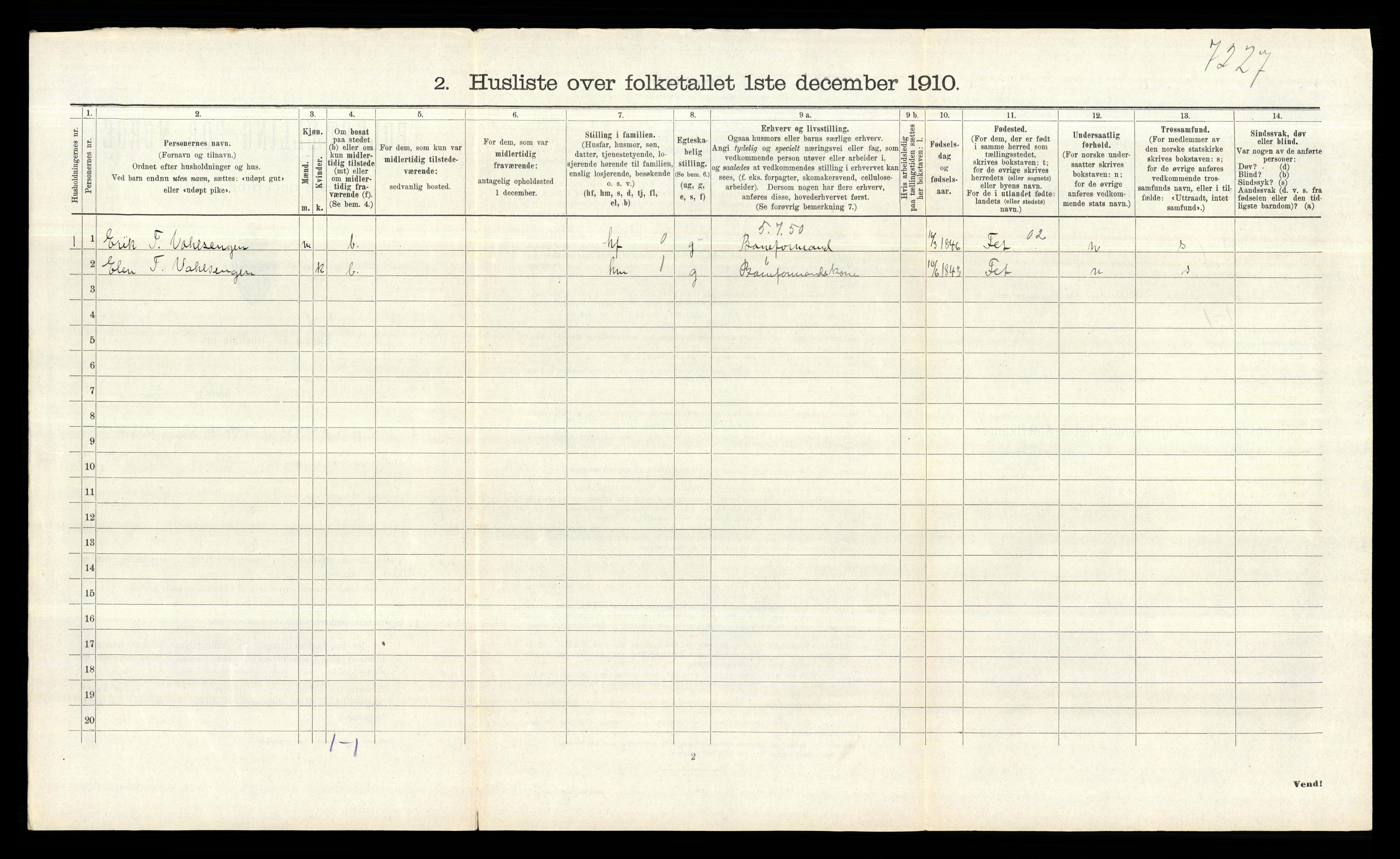 RA, 1910 census for Rygge, 1910, p. 1093